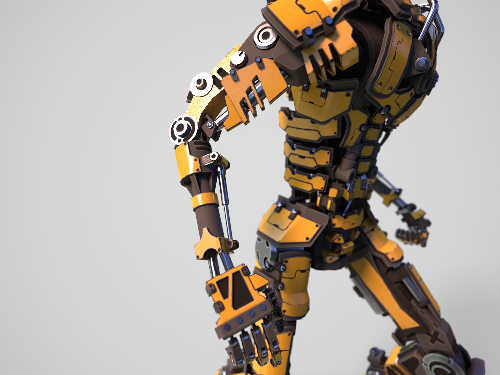 Gamerady robot with 6 color options Low-poly 3D model_12