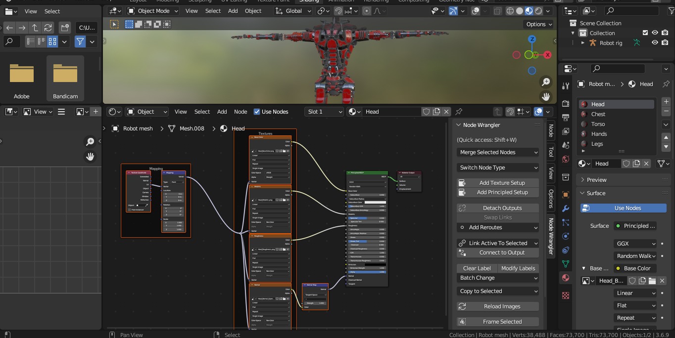 Gamerady robot with 6 color options Low-poly 3D model_47