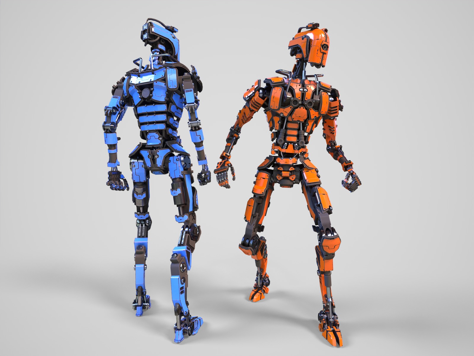 Gamerady robot with 6 color options Low-poly 3D model_19