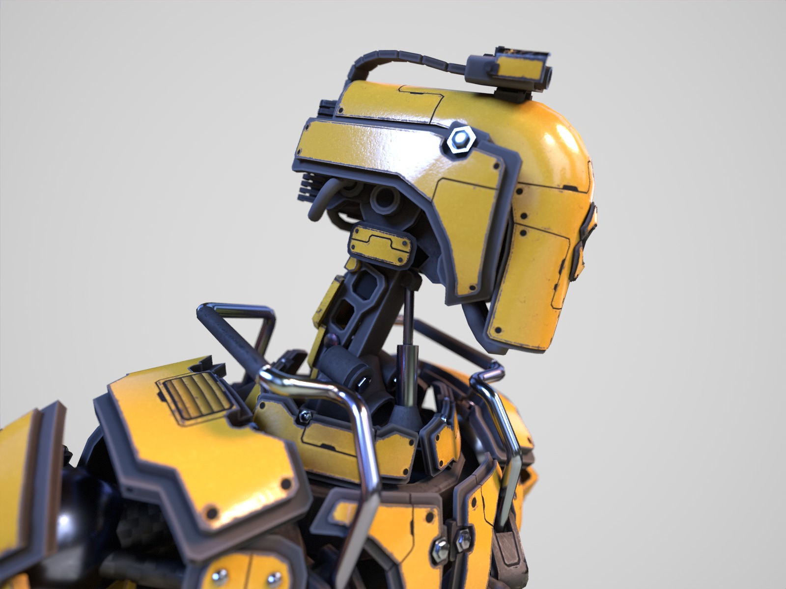Gamerady robot with 6 color options Low-poly 3D model_15