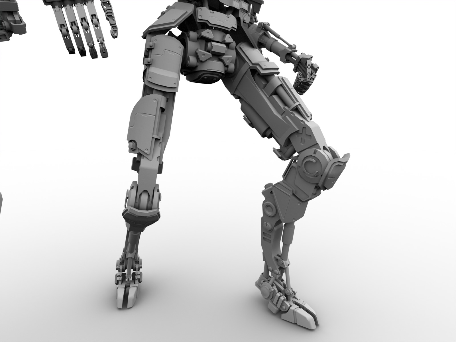 Gamerady robot with 6 color options Low-poly 3D model_26