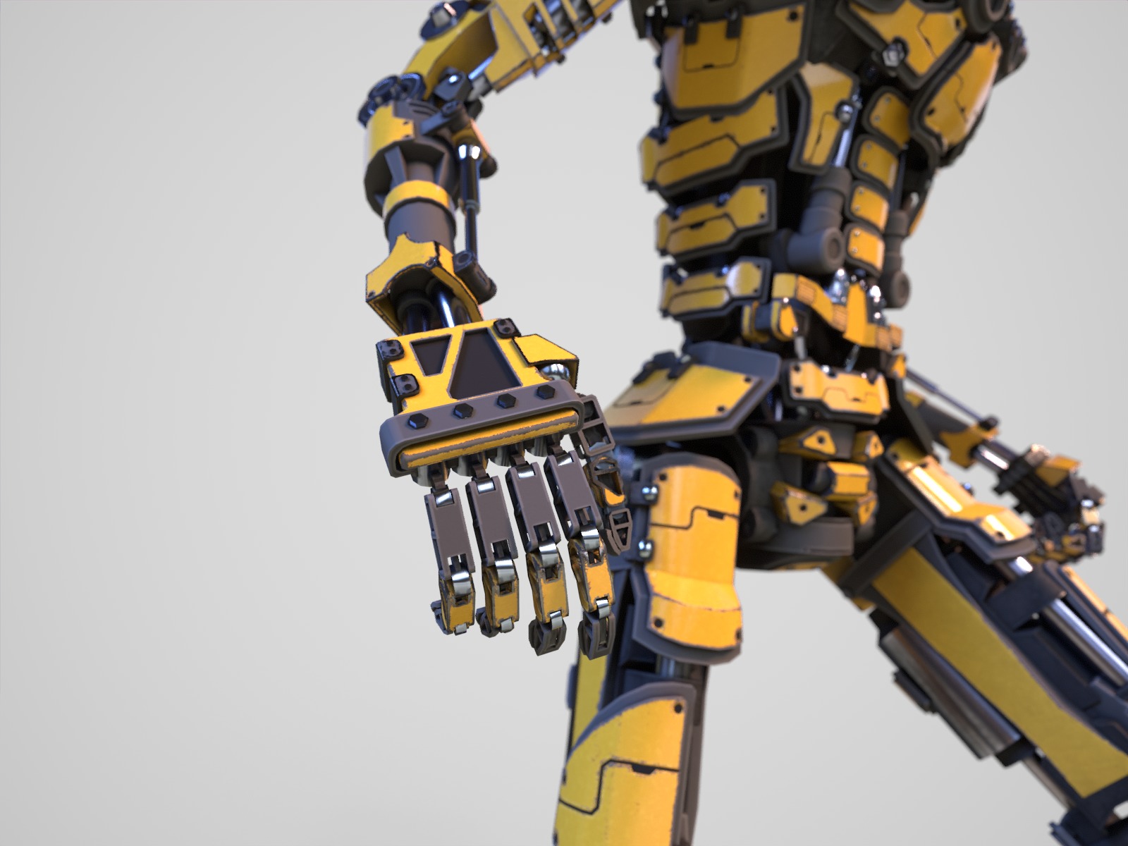 Gamerady robot with 6 color options Low-poly 3D model_13