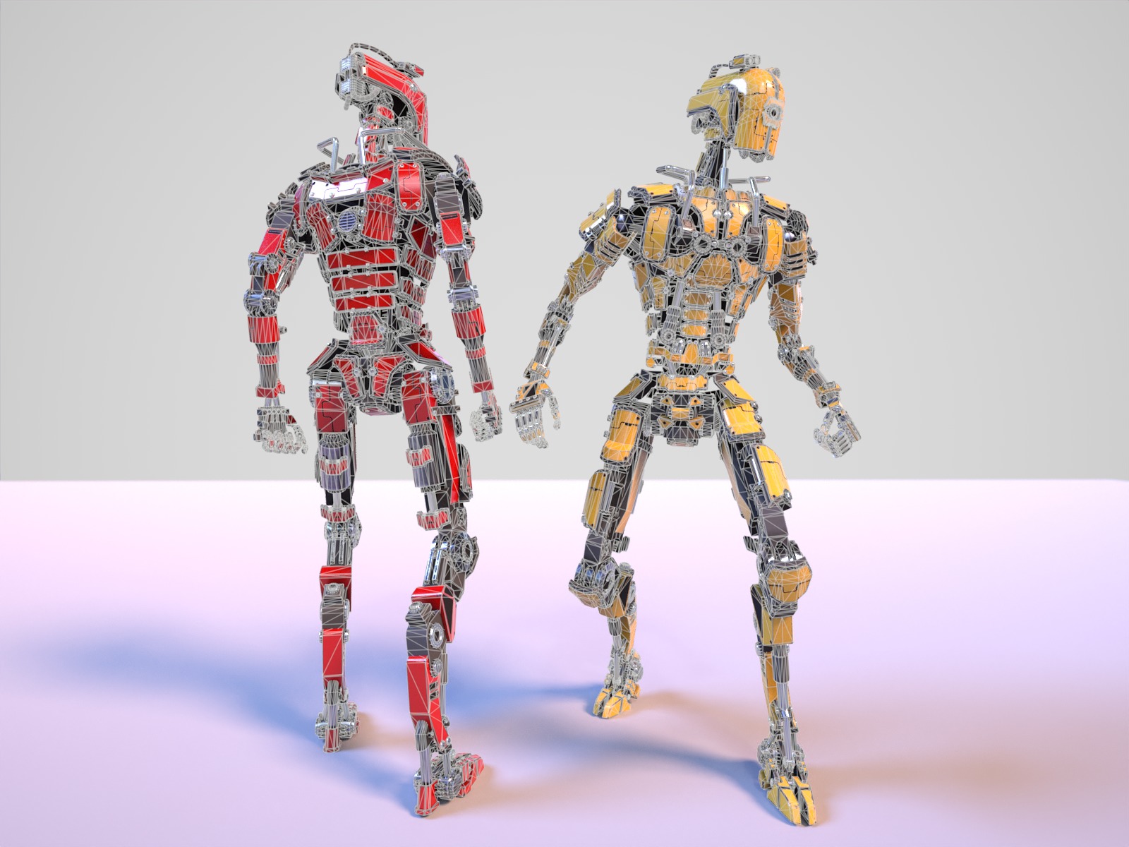 Gamerady robot with 6 color options Low-poly 3D model_27