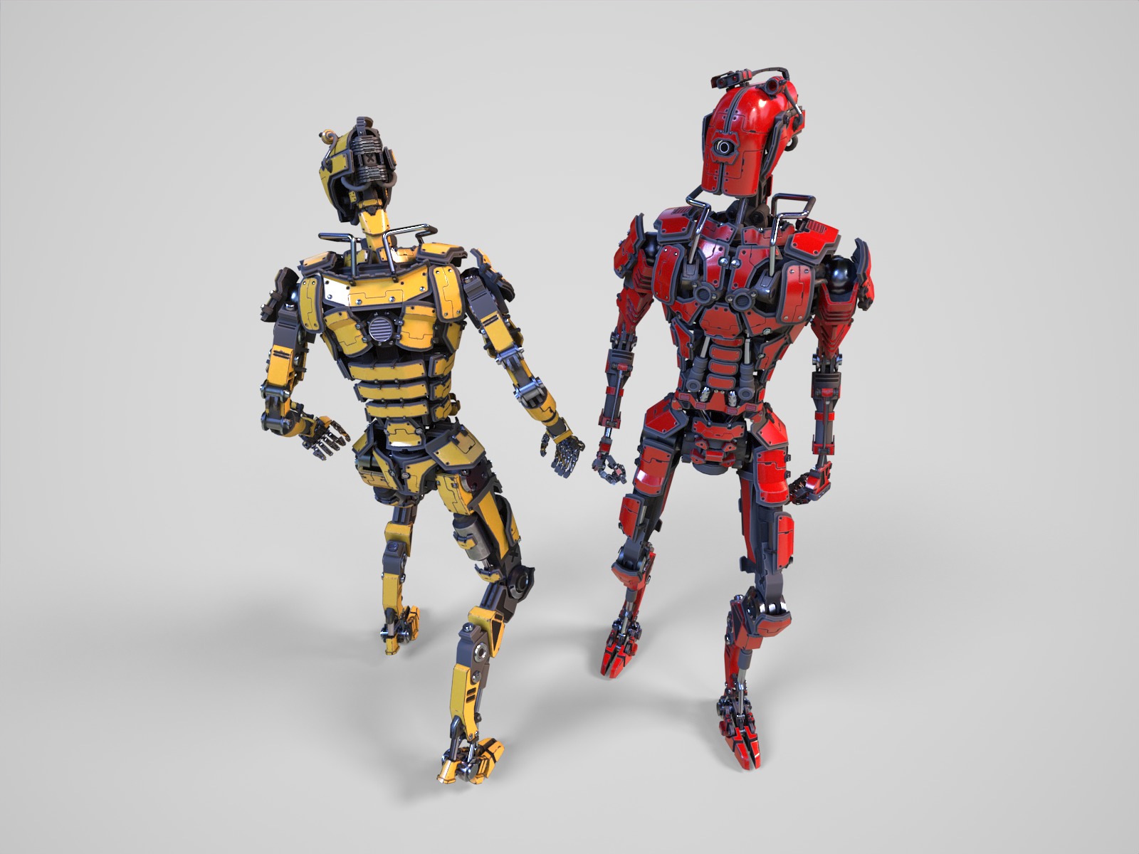 Gamerady robot with 6 color options Low-poly 3D model_18