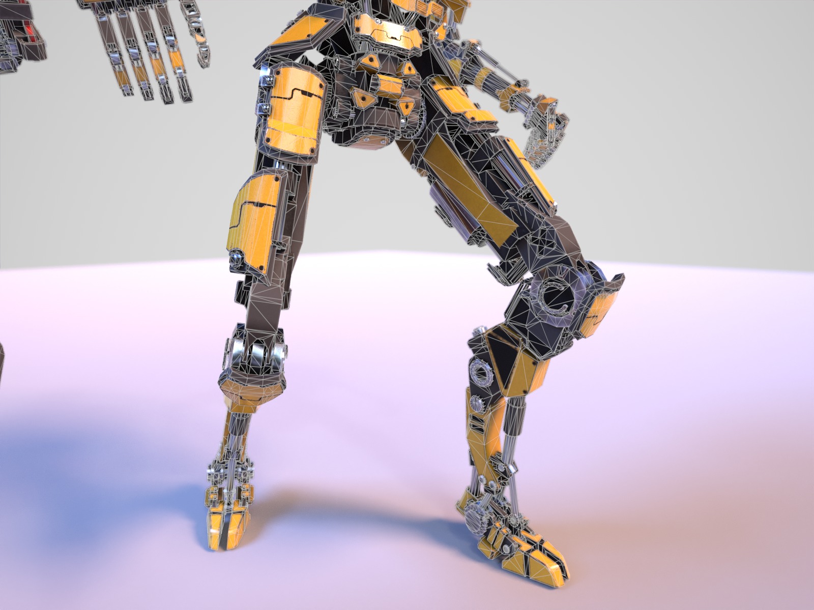 Gamerady robot with 6 color options Low-poly 3D model_31