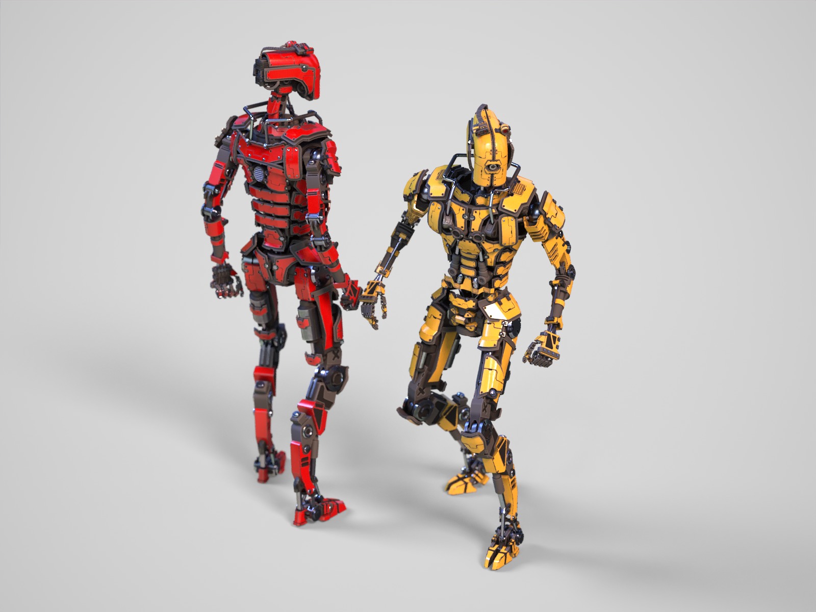 Gamerady robot with 6 color options Low-poly 3D model_16