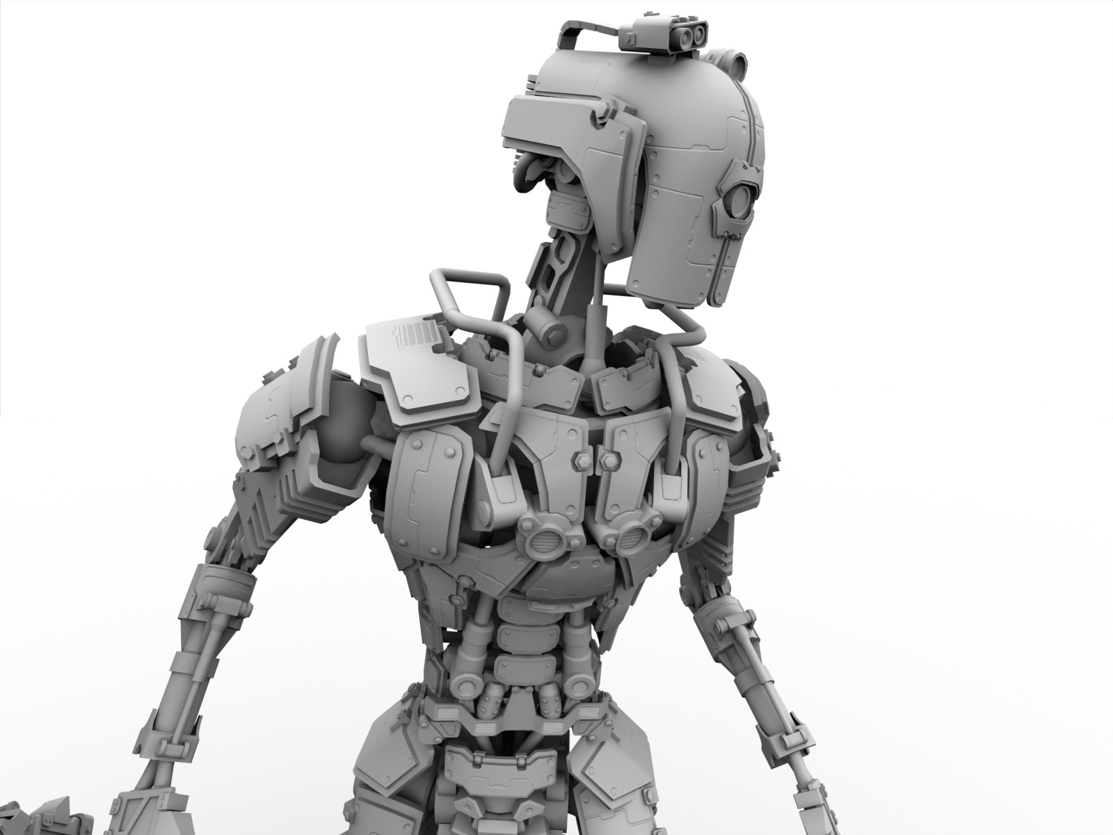 Gamerady robot with 6 color options Low-poly 3D model_24