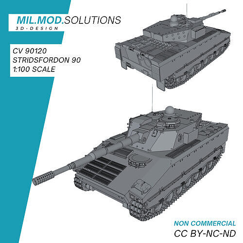 CV 90120 Stridsfordon 90 Strf 90 3D print model