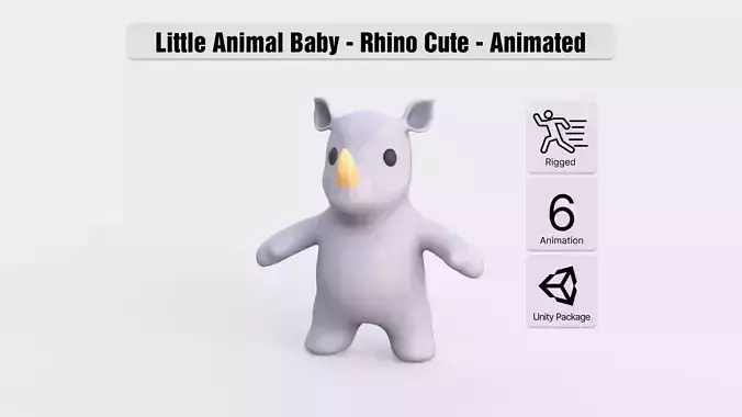 Little animal baby - Rhino cute - Animated
