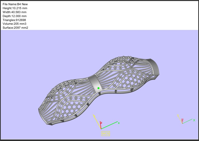 1285 Wavy Honeycomb Openwork Bangle 10g 3D print model_3