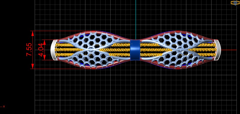 1285 Wavy Honeycomb Openwork Bangle 10g 3D print model_5