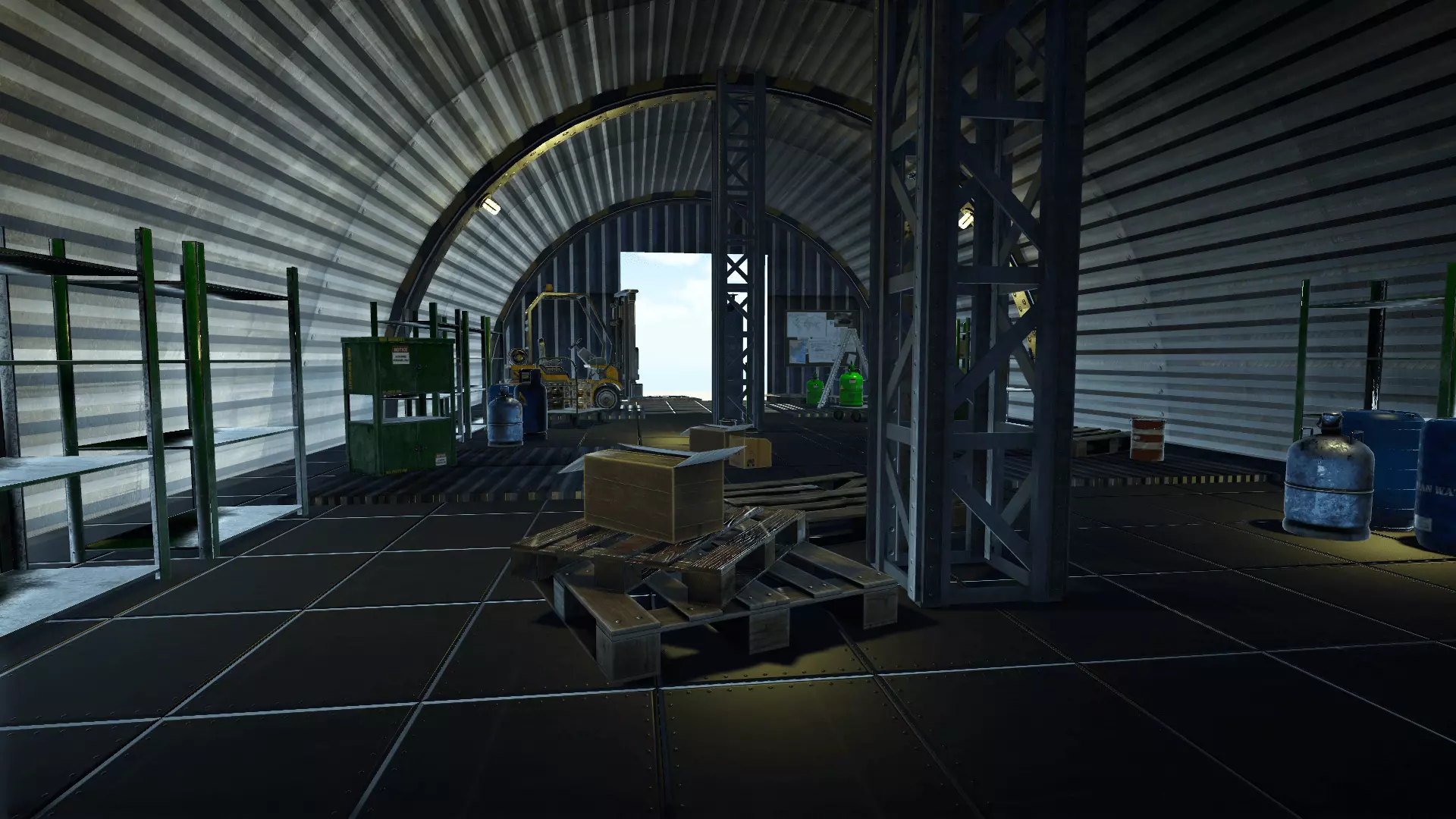 Military Hall Low-poly 3D model