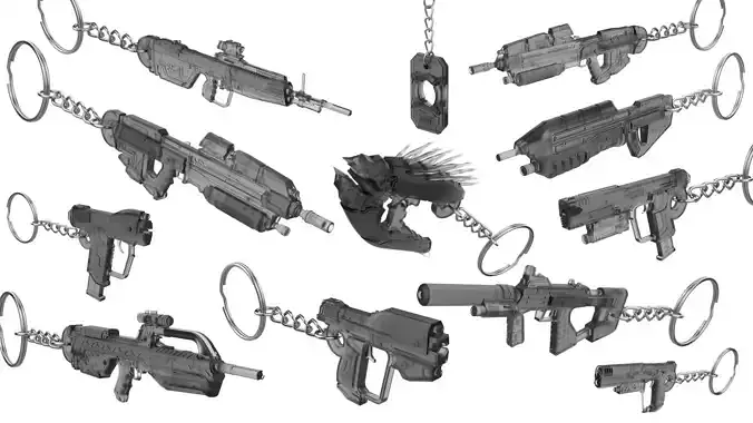 Halo Keychains Bundle - 13 Printable models - STL - Personal Use 3D print model
