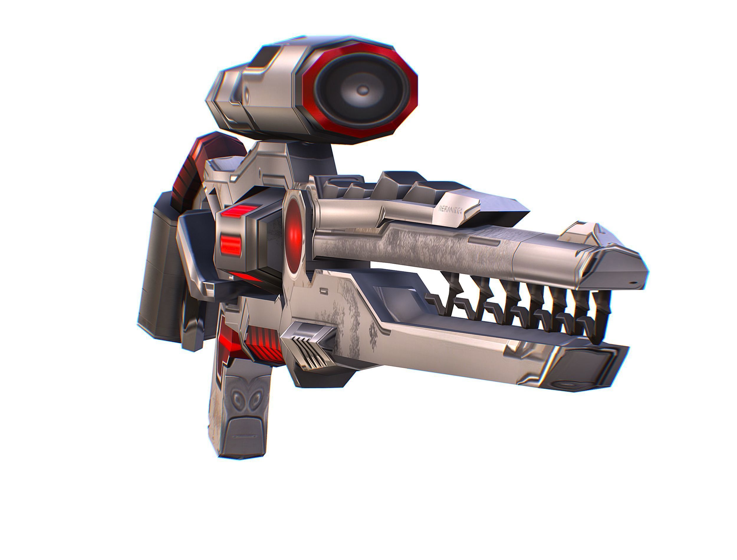 Cartoon Sci-Fi Cyborg Drone Heavy Sniper Low-poly 3D model_55