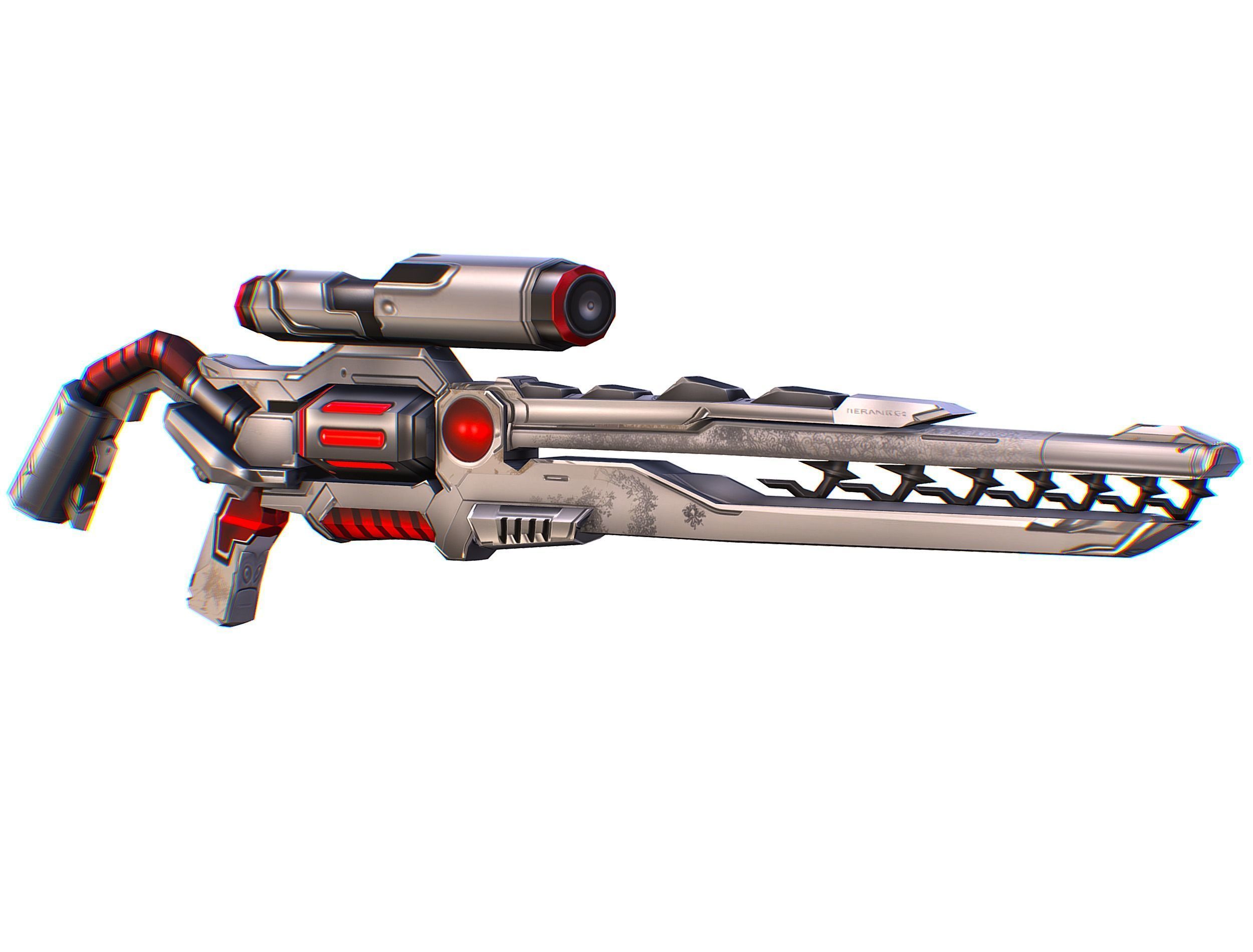 Cartoon Sci-Fi Cyborg Drone Heavy Sniper Low-poly 3D model_52