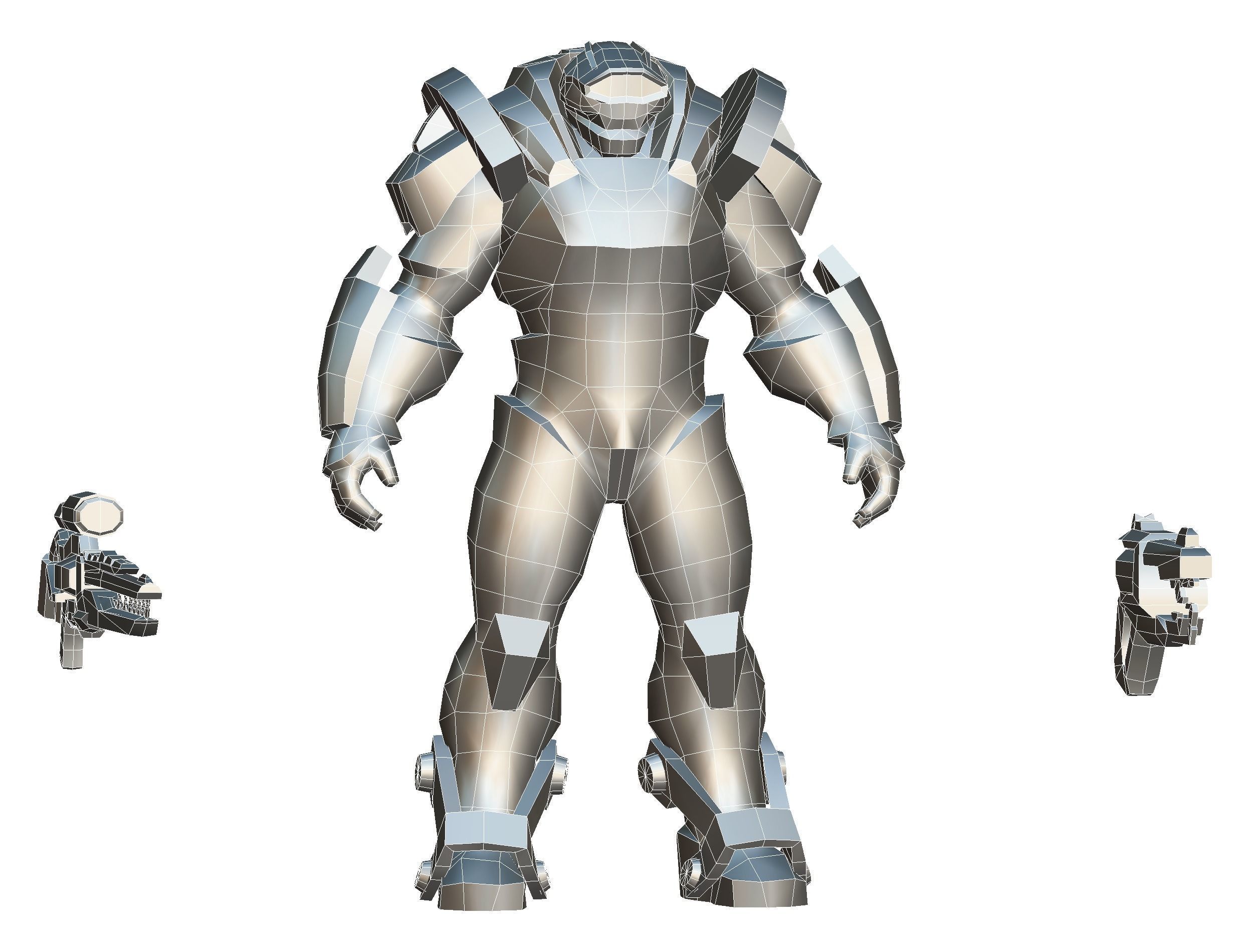 Cartoon Sci-Fi Cyborg Drone Heavy Sniper Low-poly 3D model_78