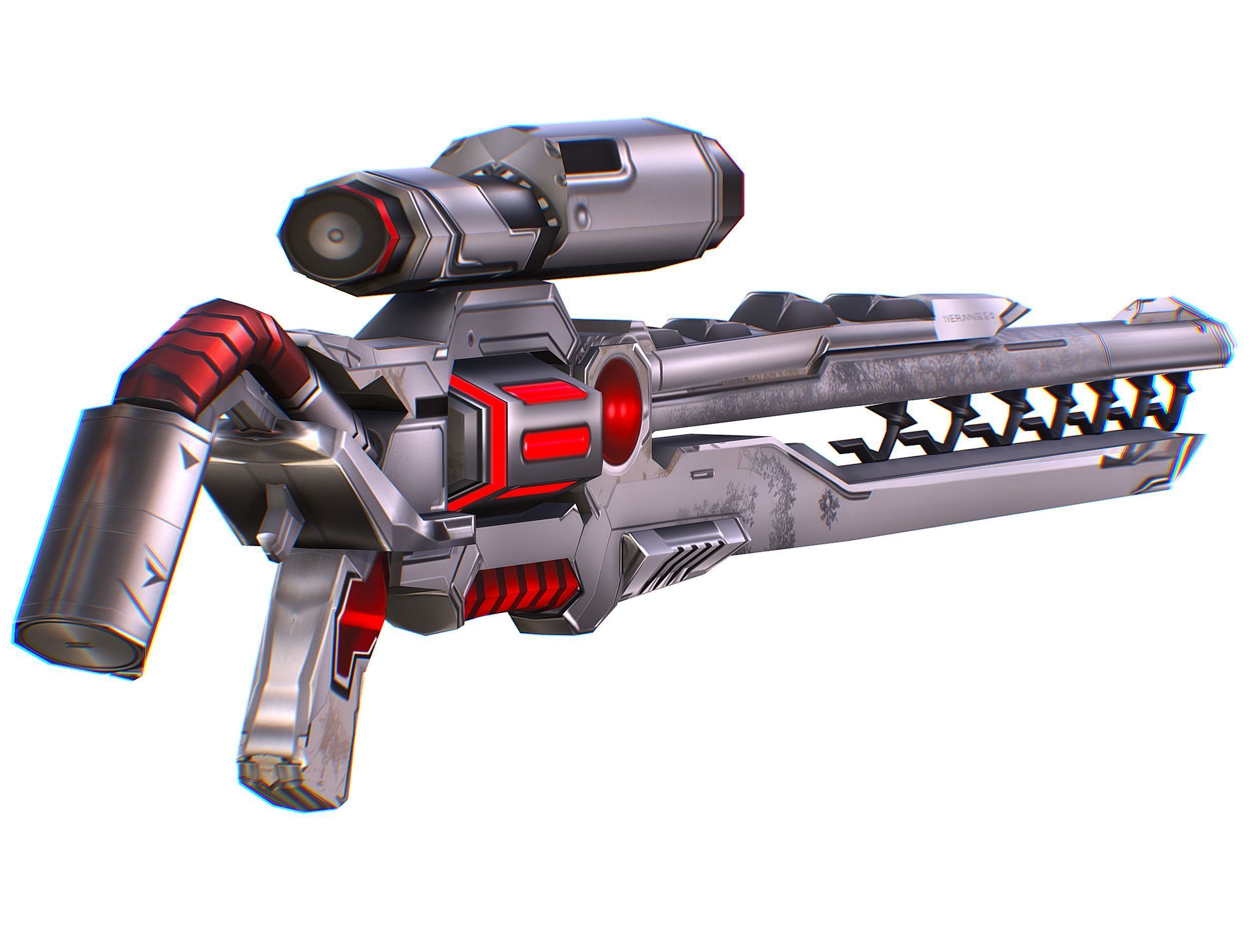 Cartoon Sci-Fi Cyborg Drone Heavy Sniper Low-poly 3D model_70