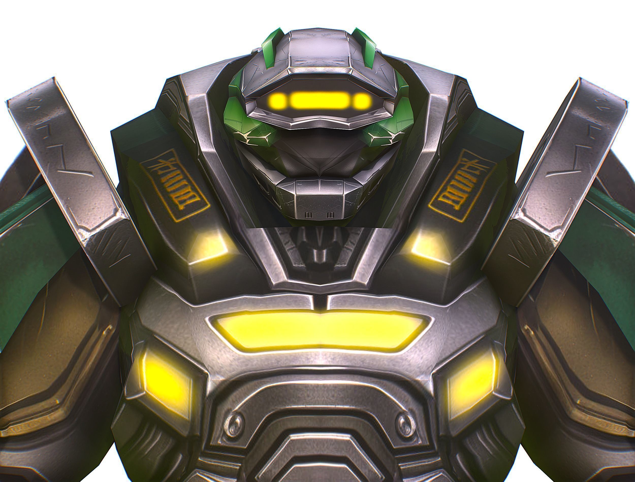 Cartoon Sci-Fi Cyborg Drone Heavy Sniper Low-poly 3D model_15