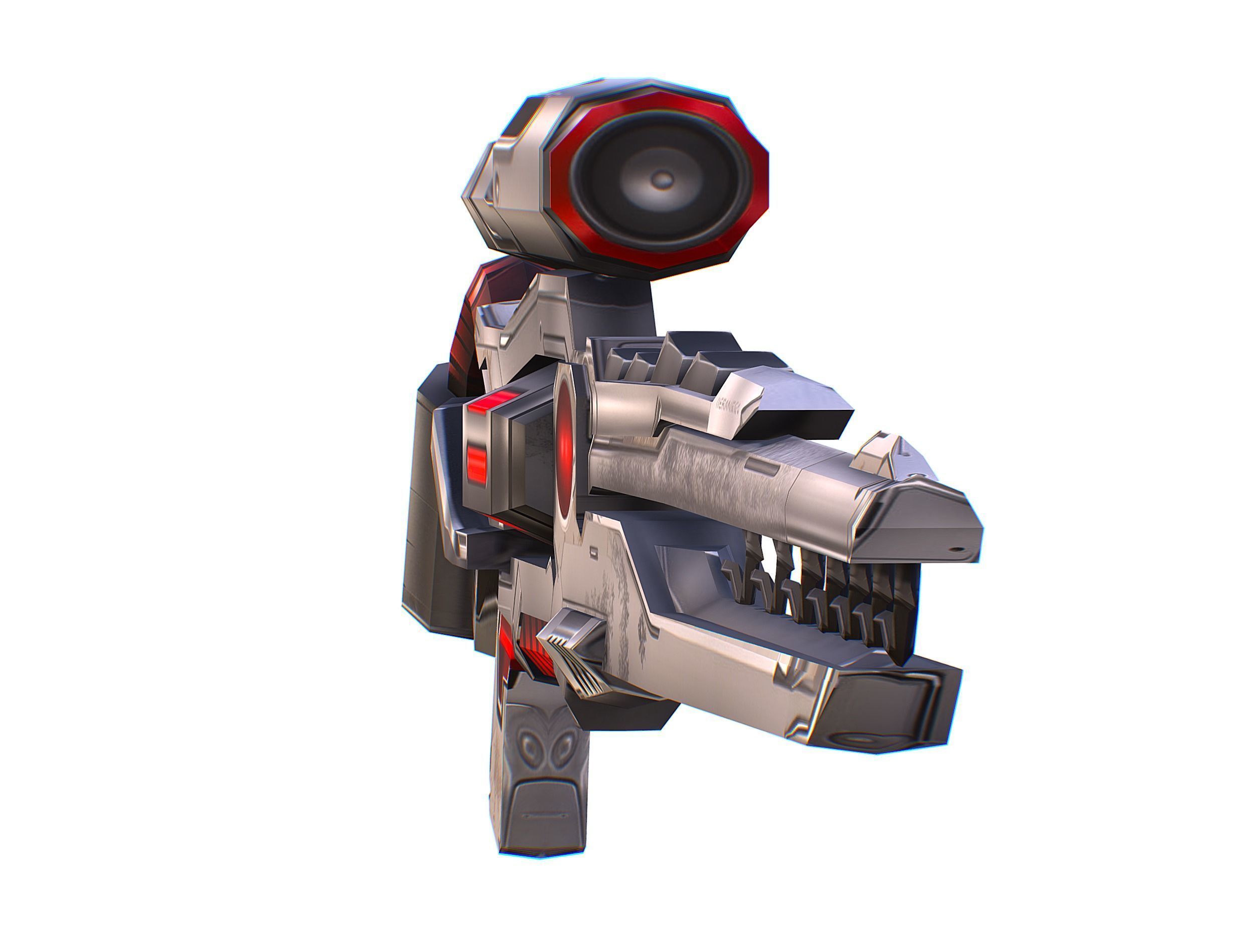 Cartoon Sci-Fi Cyborg Drone Heavy Sniper Low-poly 3D model_56