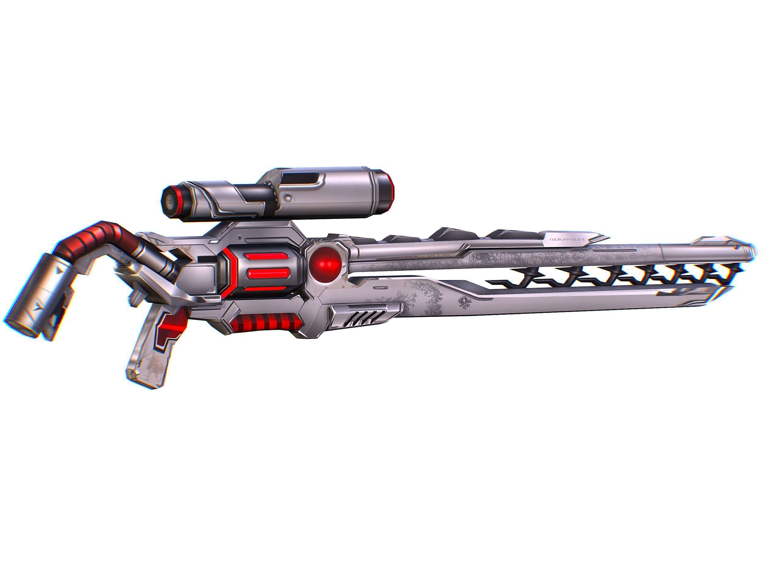 Cartoon Sci-Fi Cyborg Drone Heavy Sniper Low-poly 3D model_72
