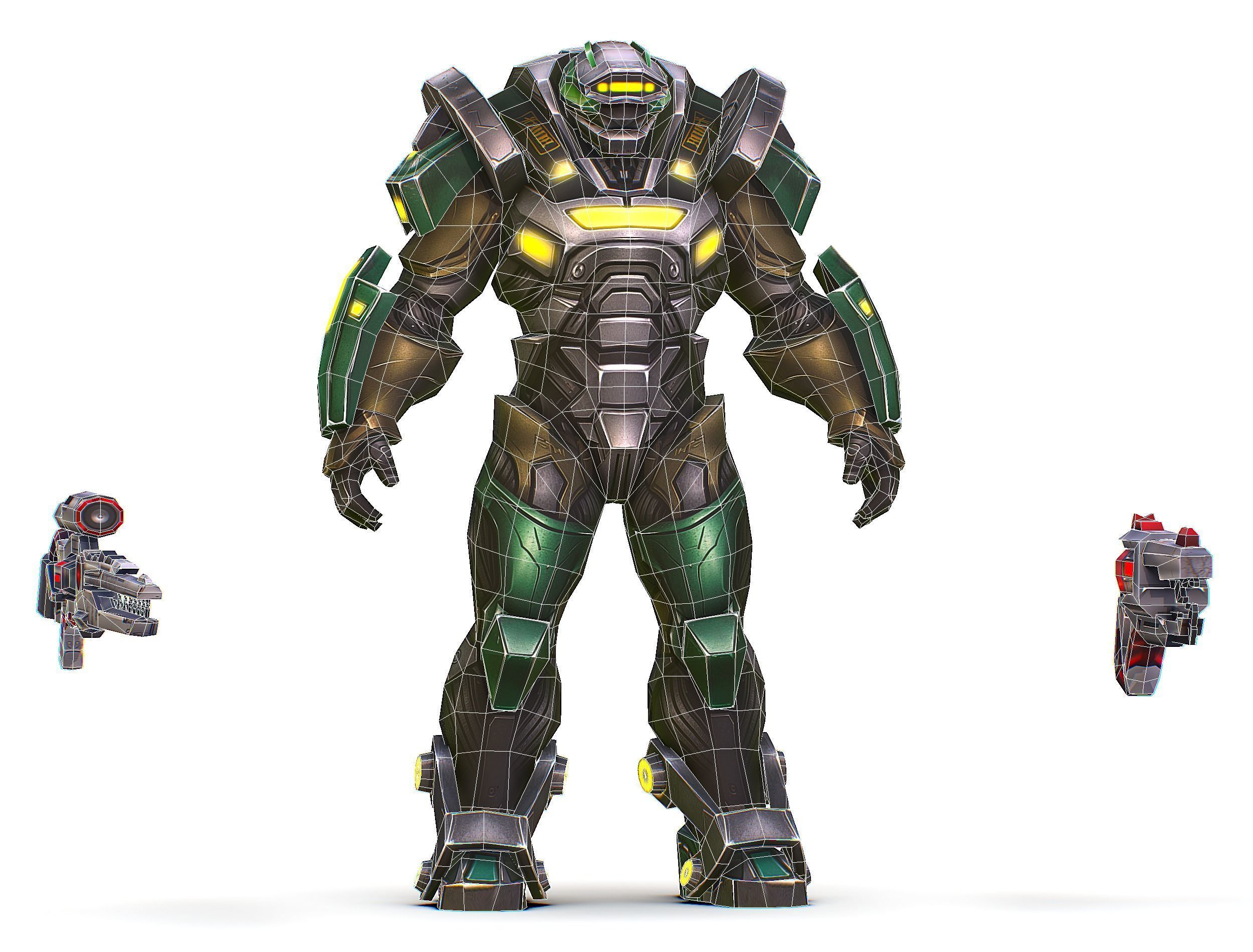 Cartoon Sci-Fi Cyborg Drone Heavy Sniper Low-poly 3D model_77