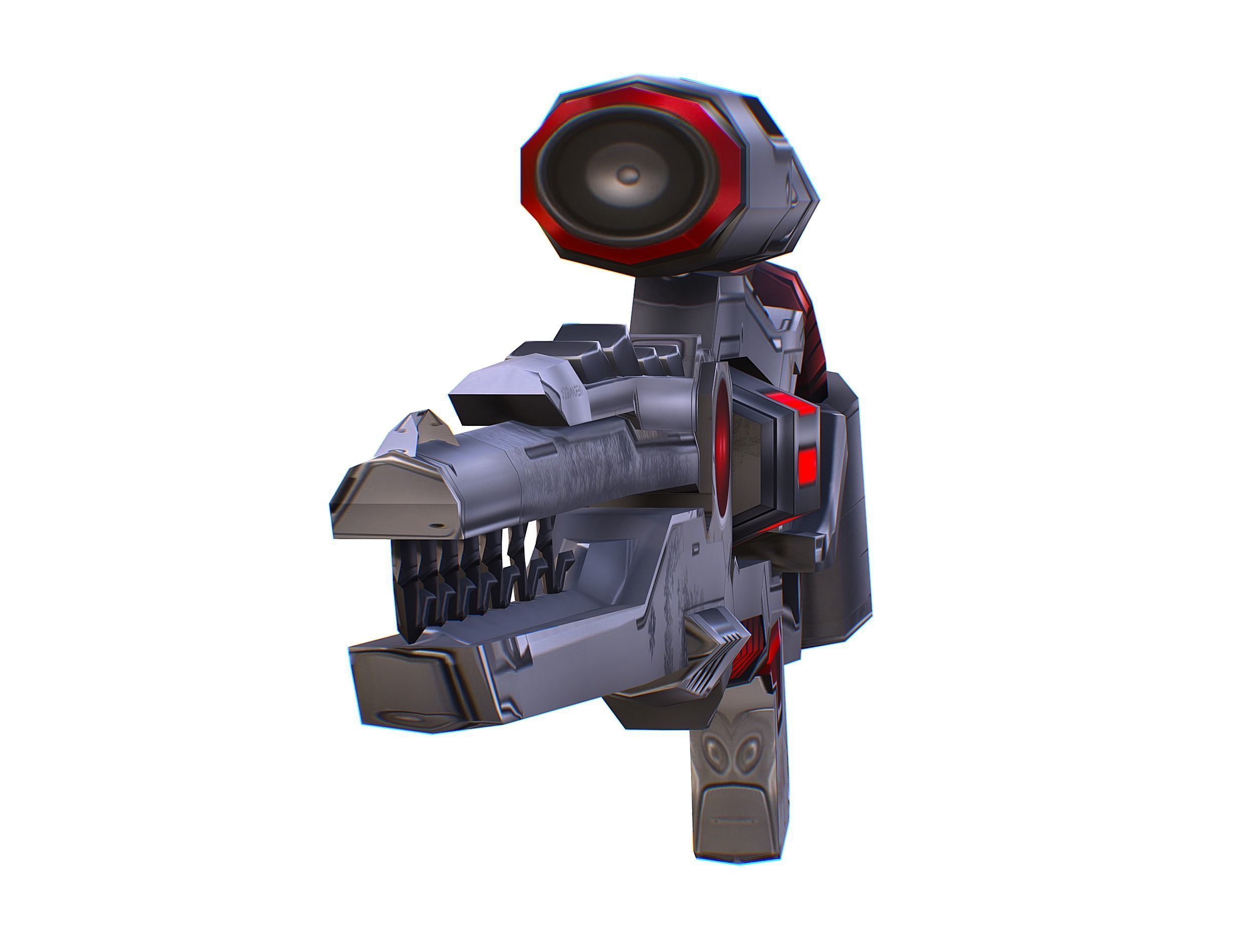 Cartoon Sci-Fi Cyborg Drone Heavy Sniper Low-poly 3D model_58
