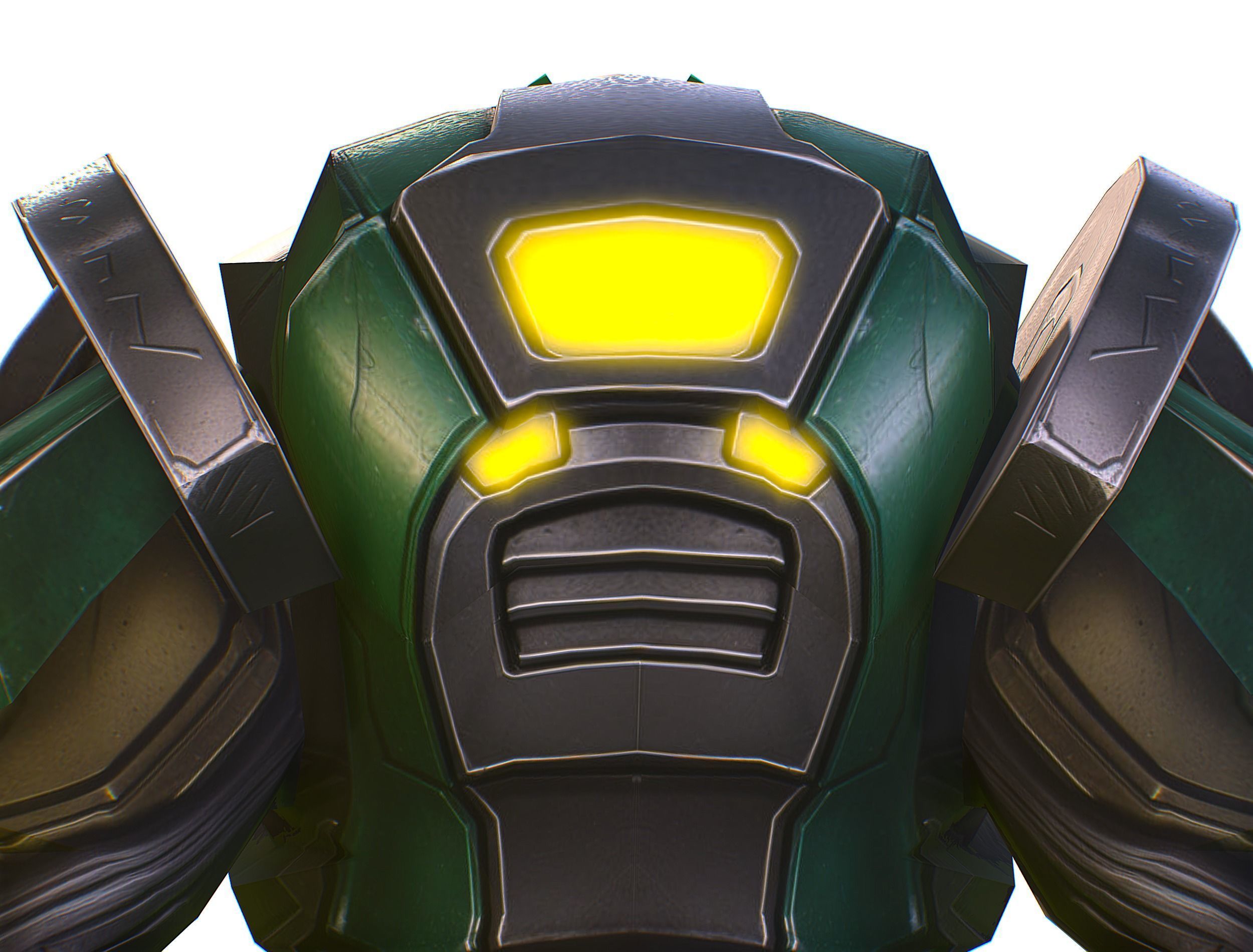 Cartoon Sci-Fi Cyborg Drone Heavy Sniper Low-poly 3D model_21