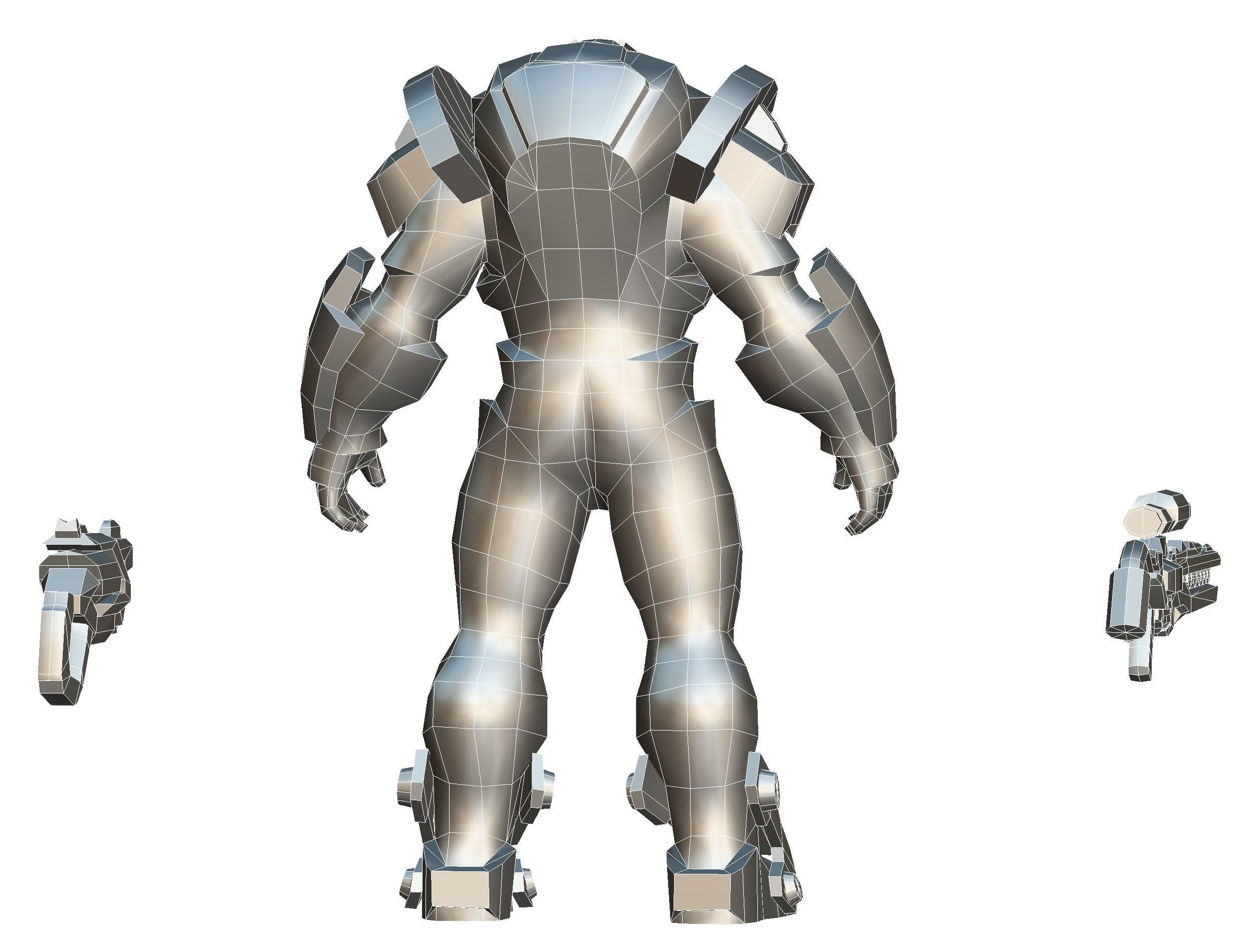 Cartoon Sci-Fi Cyborg Drone Heavy Sniper Low-poly 3D model_82