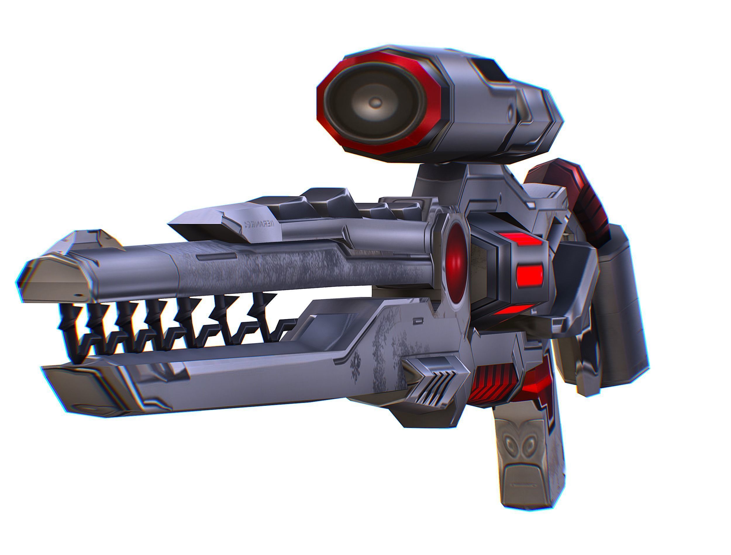 Cartoon Sci-Fi Cyborg Drone Heavy Sniper Low-poly 3D model_59