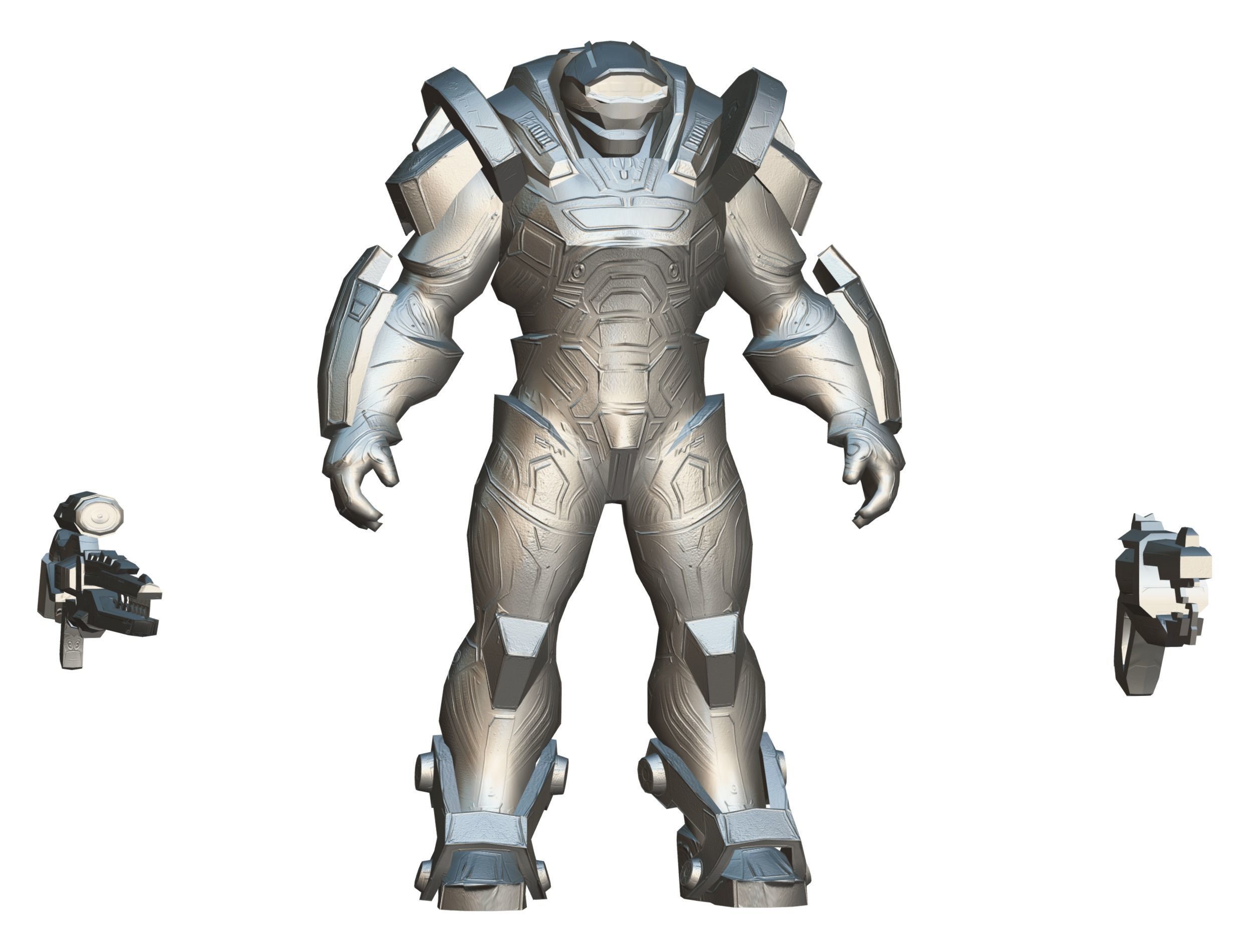 Cartoon Sci-Fi Cyborg Drone Heavy Sniper Low-poly 3D model_79