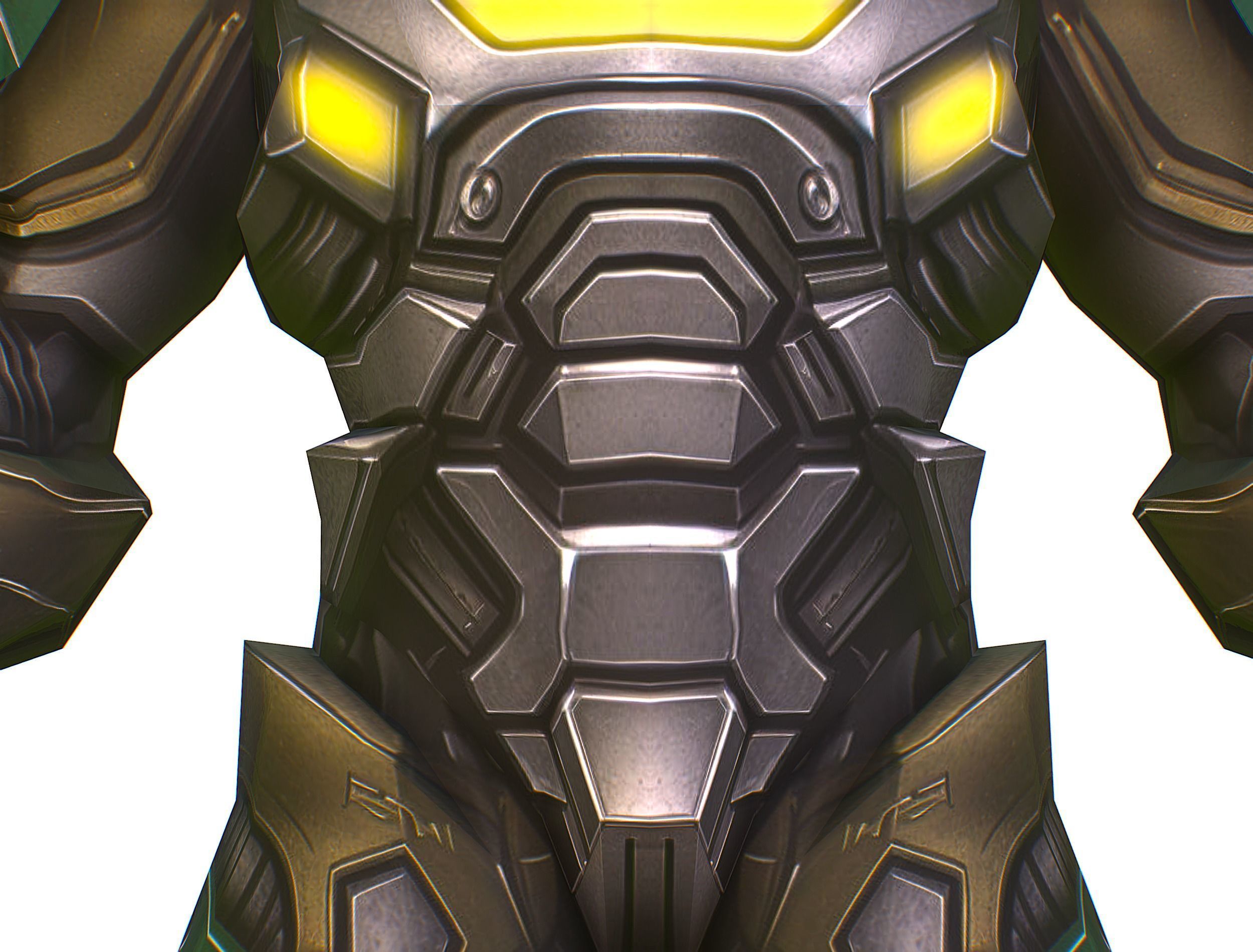 Cartoon Sci-Fi Cyborg Drone Heavy Sniper Low-poly 3D model_16