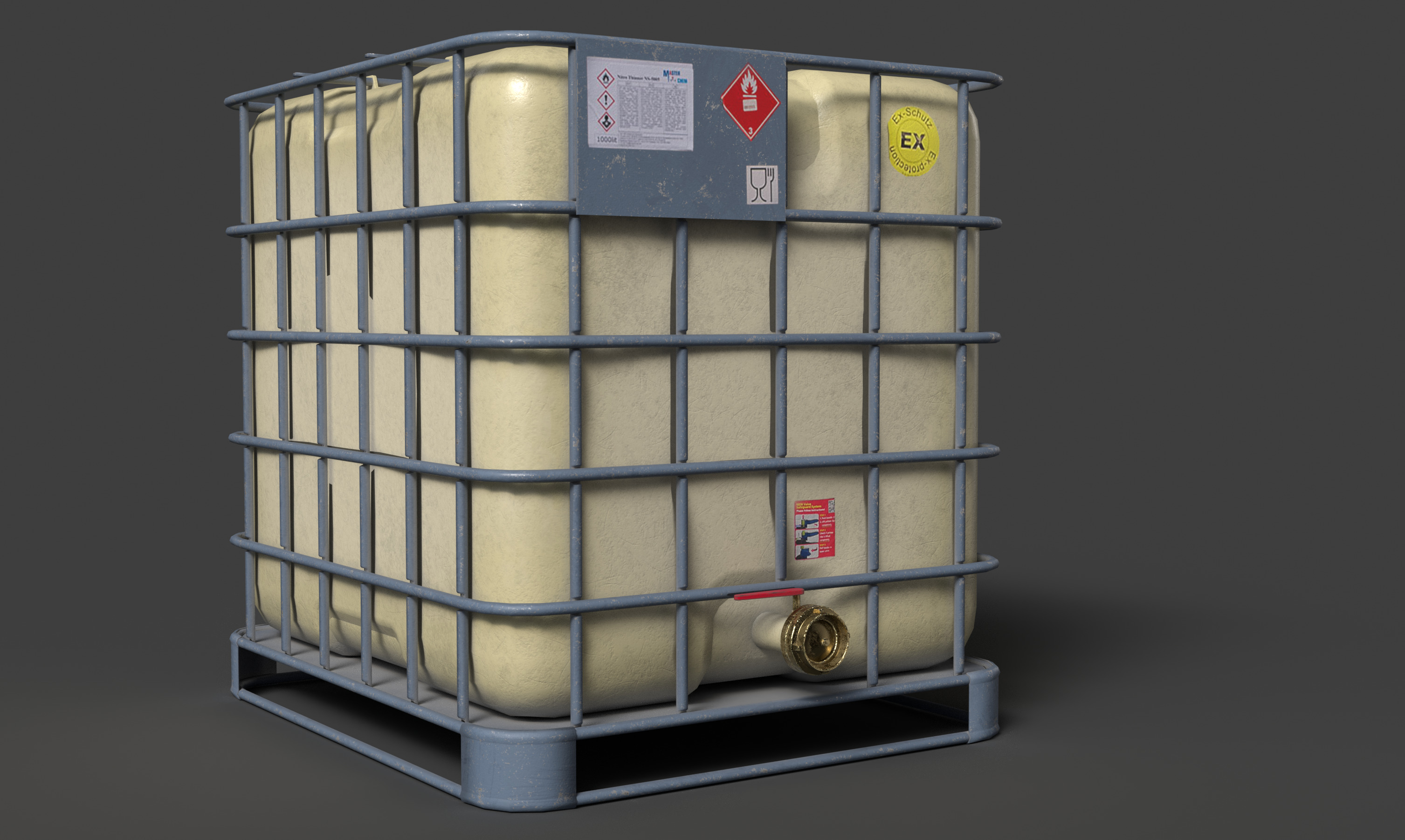 fluid tank Low-poly 3D model_2