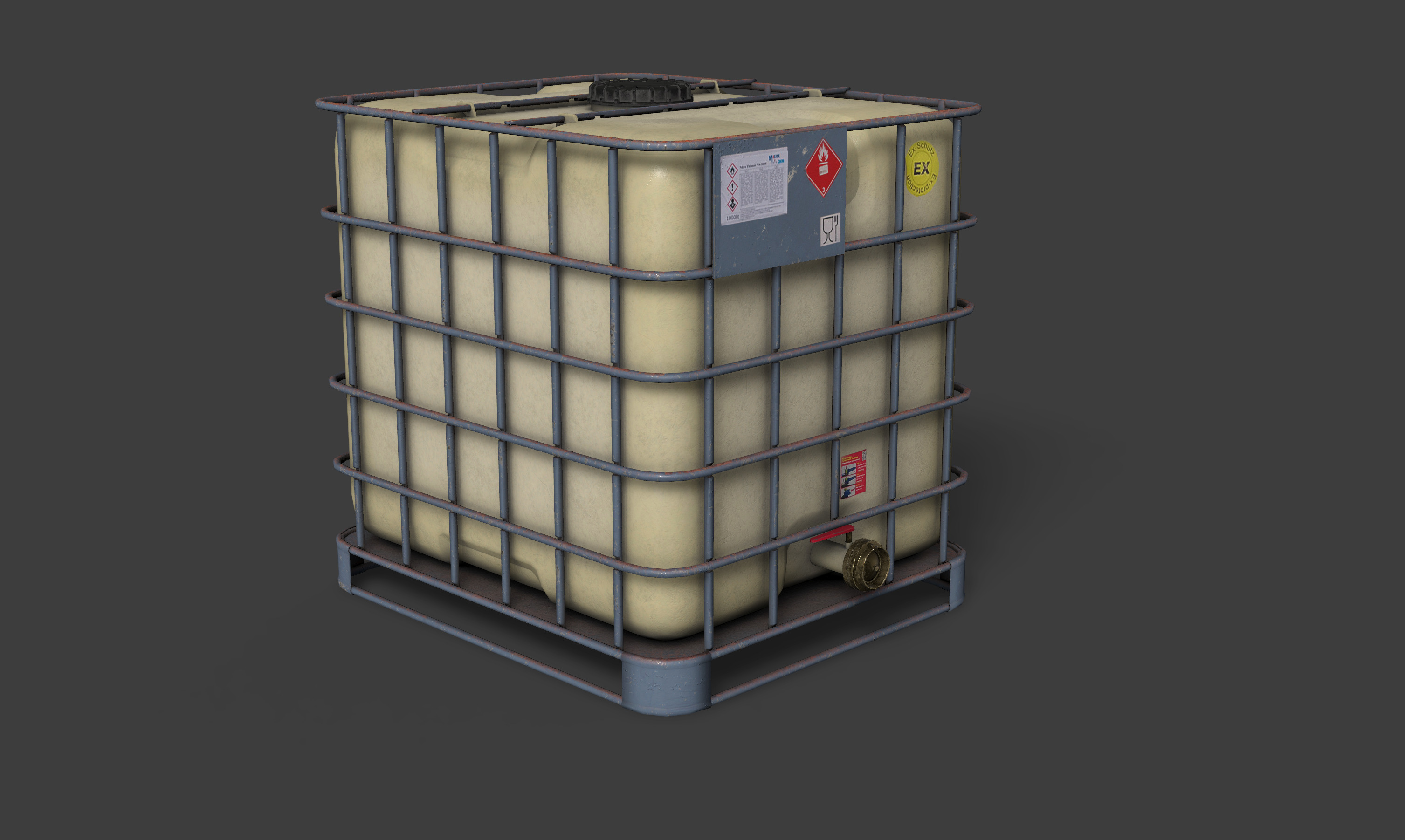 fluid tank Low-poly 3D model_4