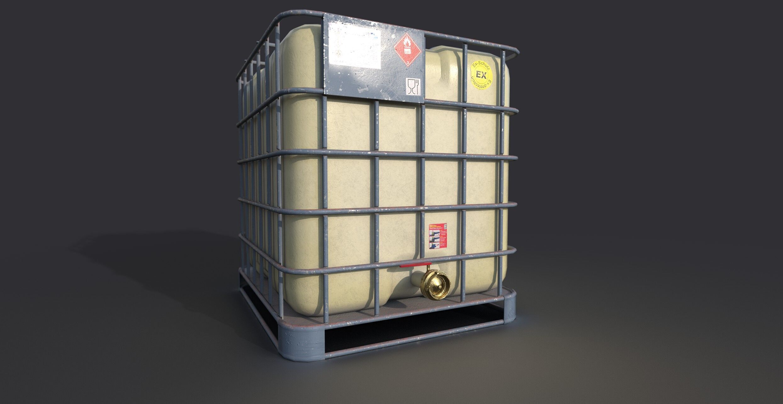 fluid tank Low-poly 3D model_5