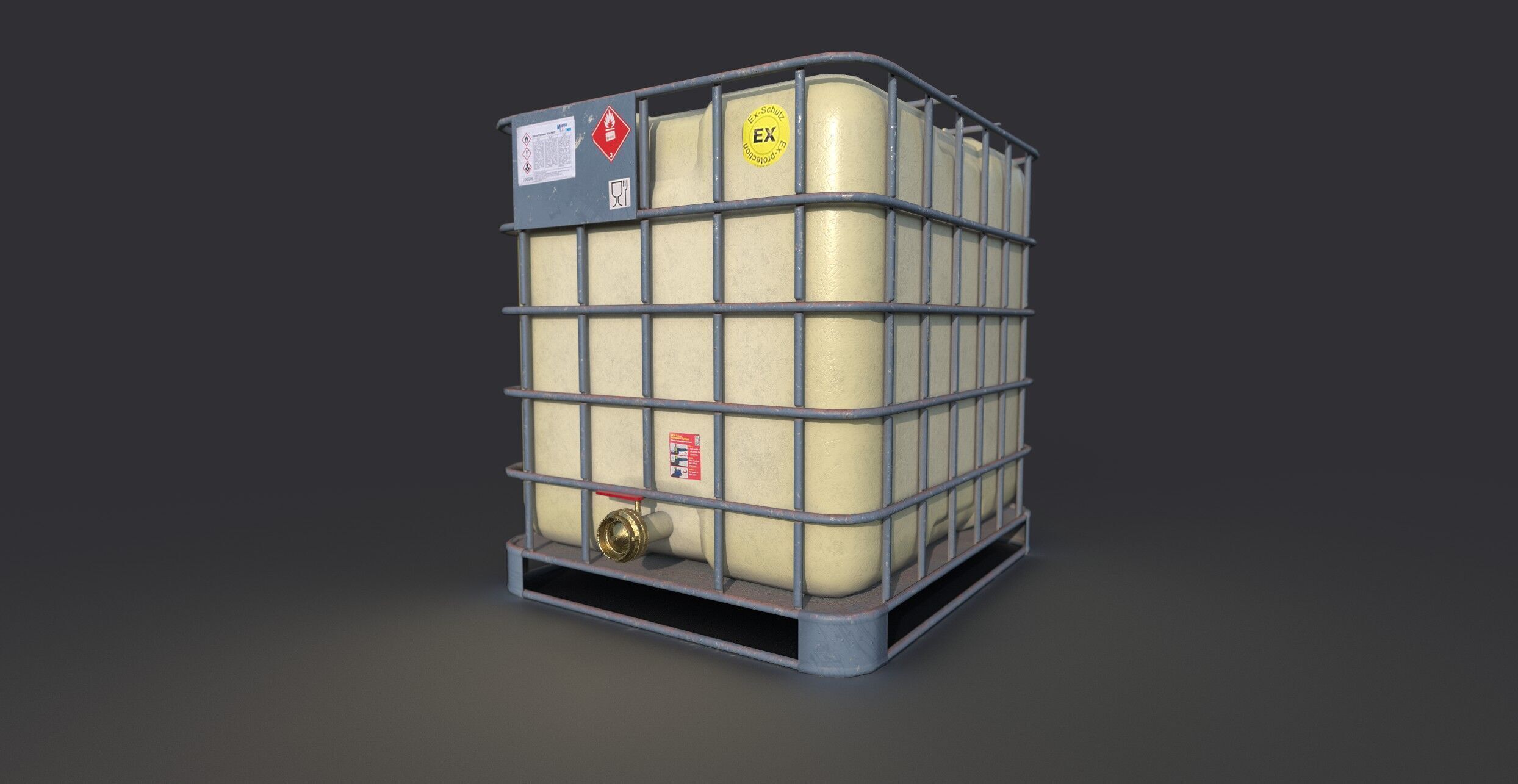fluid tank Low-poly 3D model_7