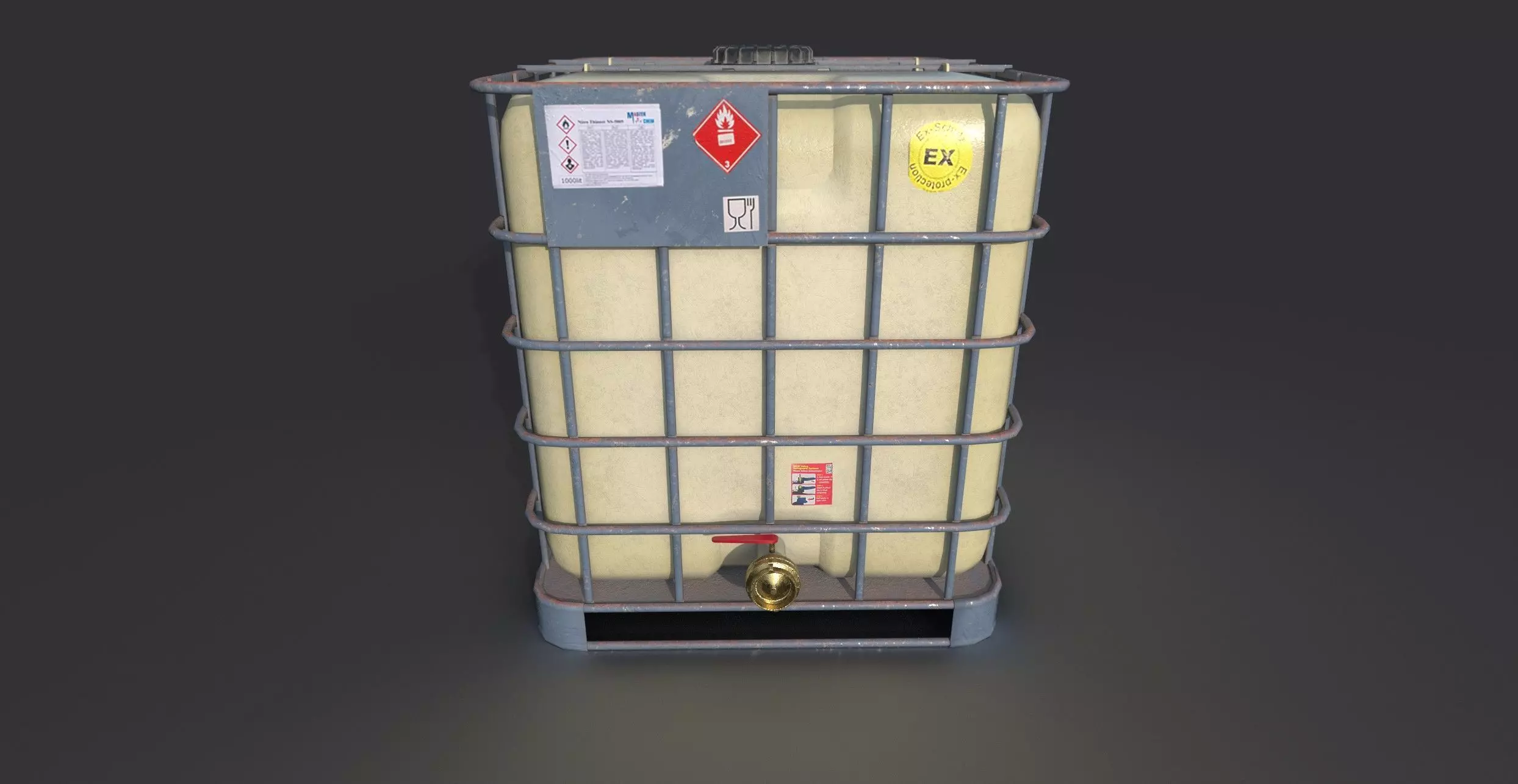 fluid tank Low-poly 3D model_0