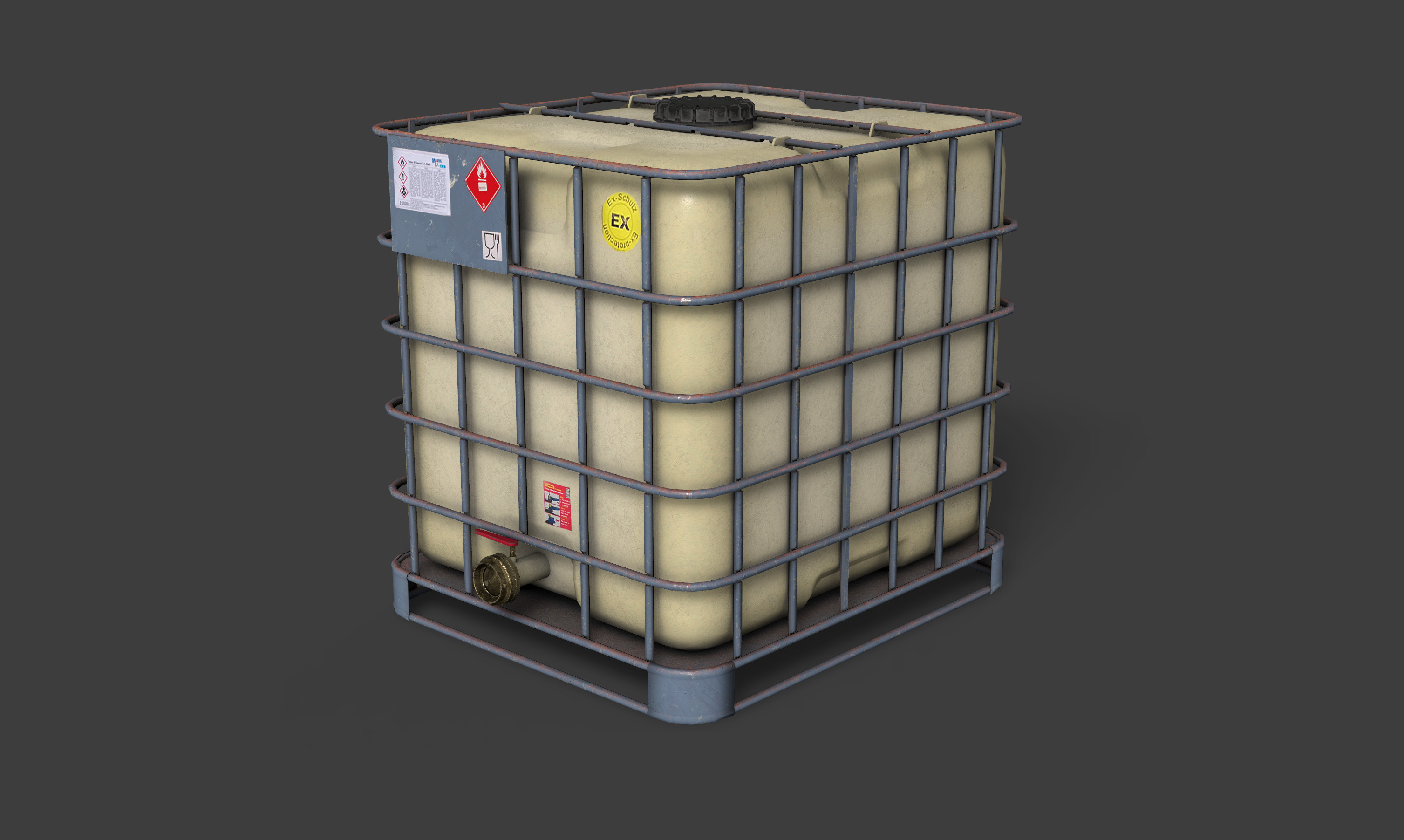 fluid tank Low-poly 3D model_8