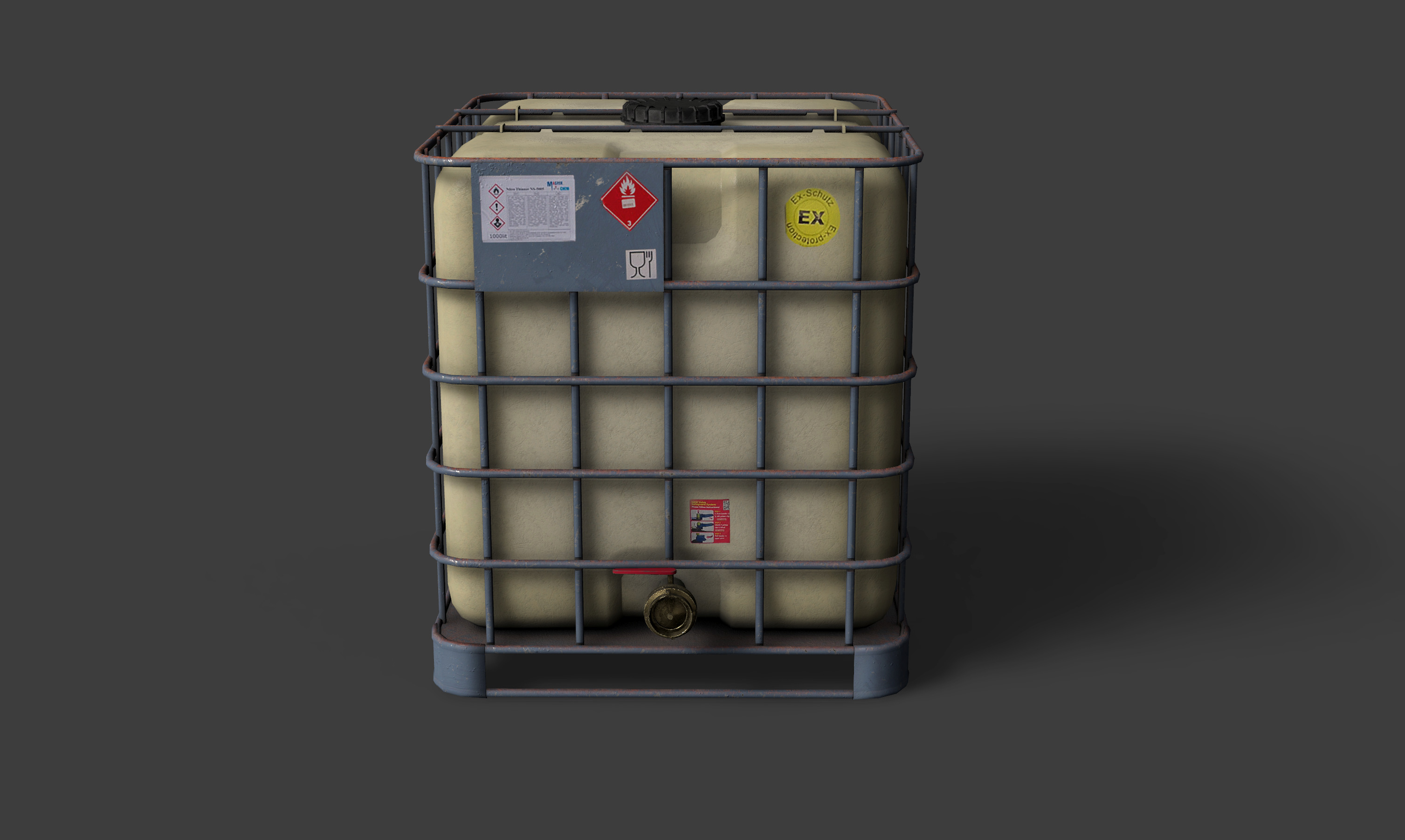 fluid tank Low-poly 3D model_6