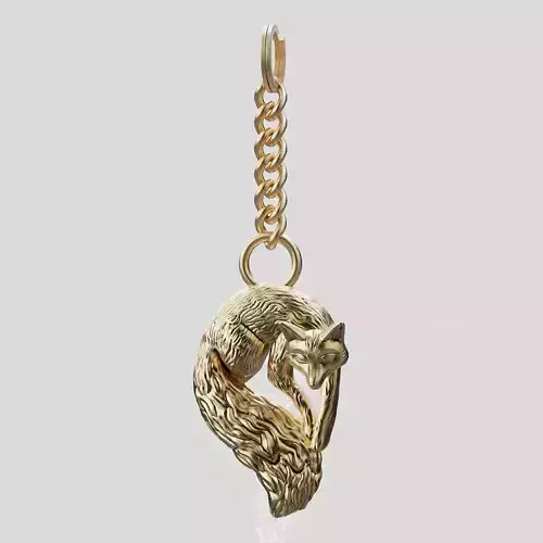 Fox key holder silver gold jewelry printable 3d model