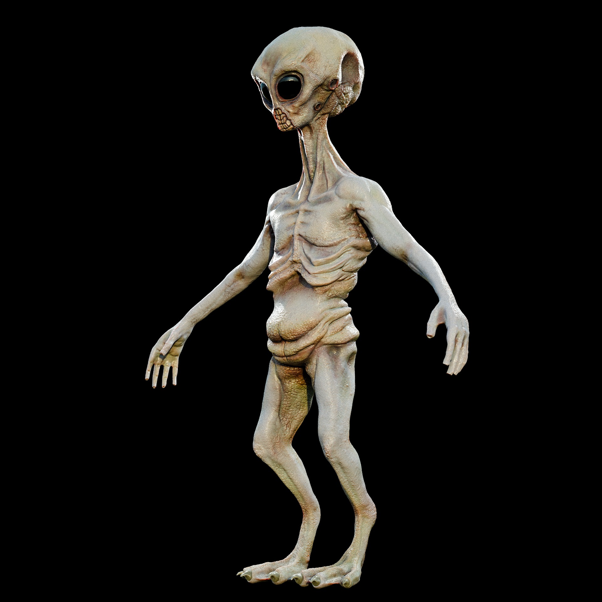 Rigged Realistic Alien 3D model_11