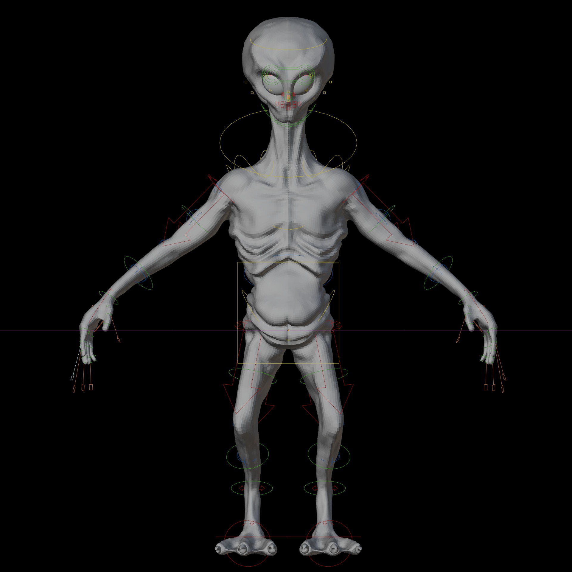 Rigged Realistic Alien 3D model_14