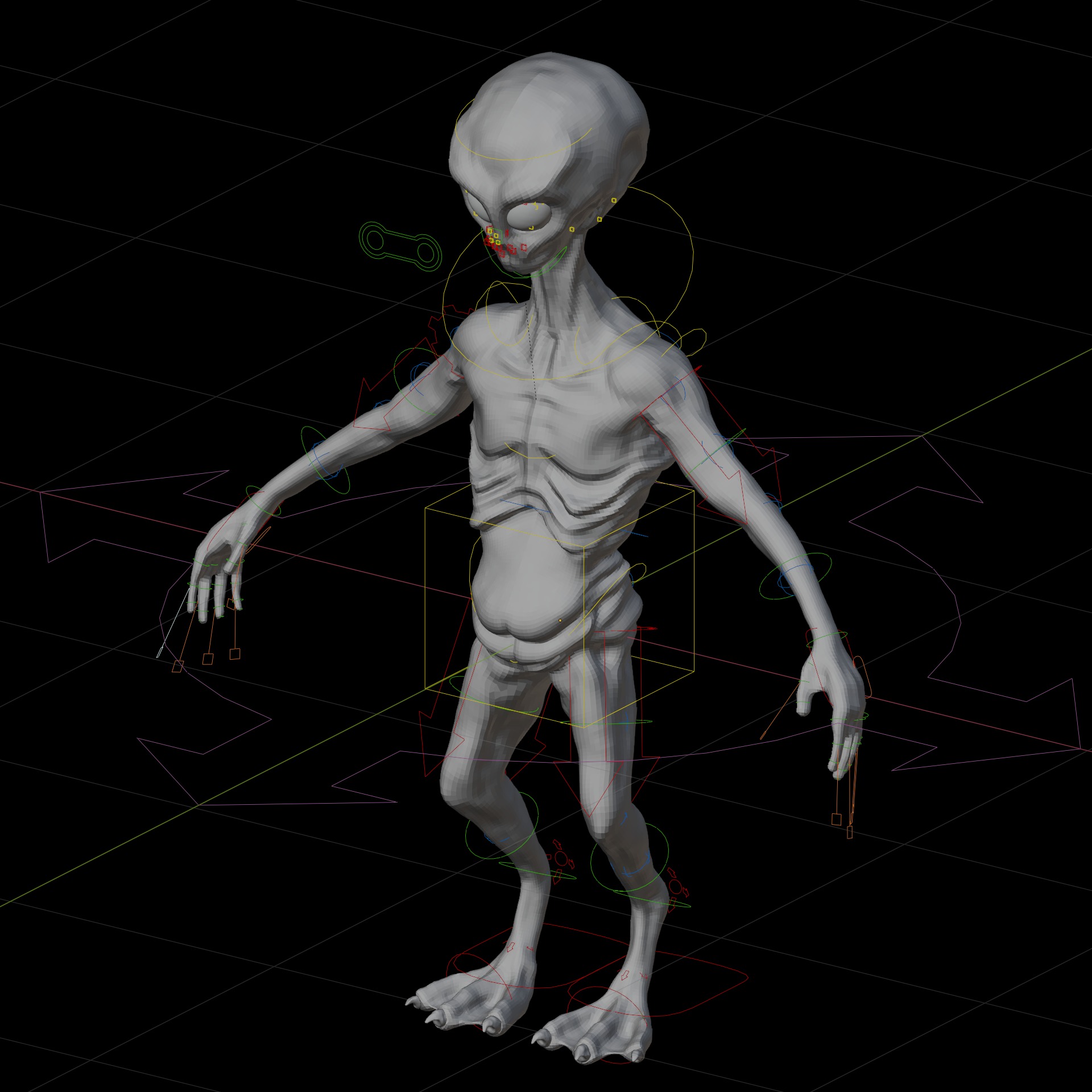Rigged Realistic Alien 3D model_6