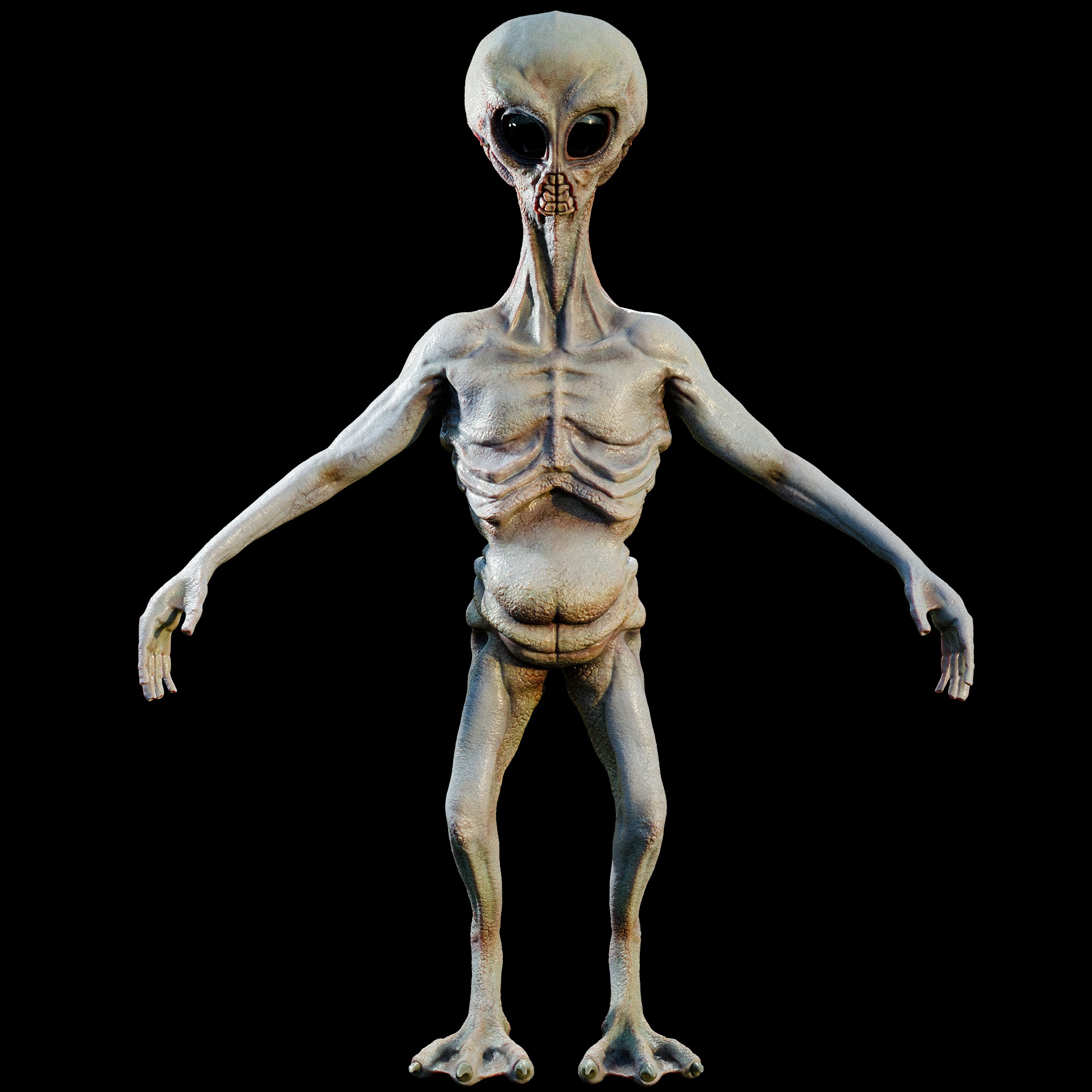Rigged Realistic Alien 3D model_13