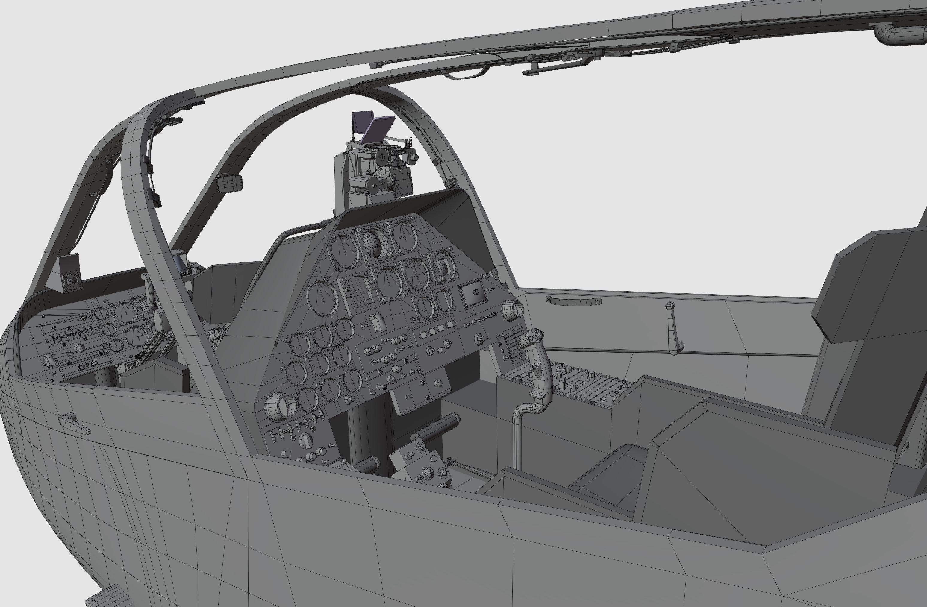 AH1G Helicopter With Cockpit Game model  Low-poly 3D model_42