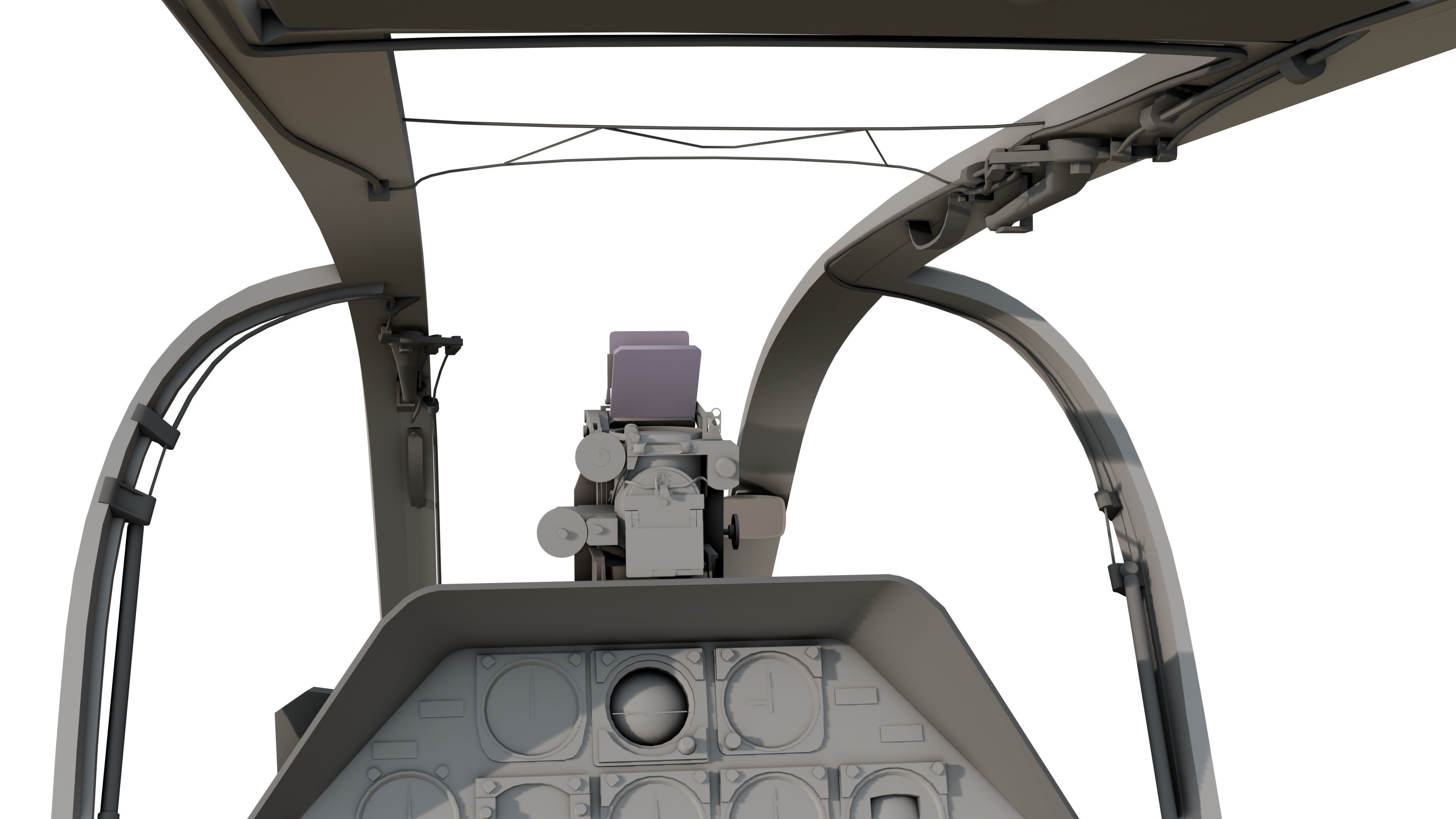 AH1G Helicopter With Cockpit Game model  Low-poly 3D model_19