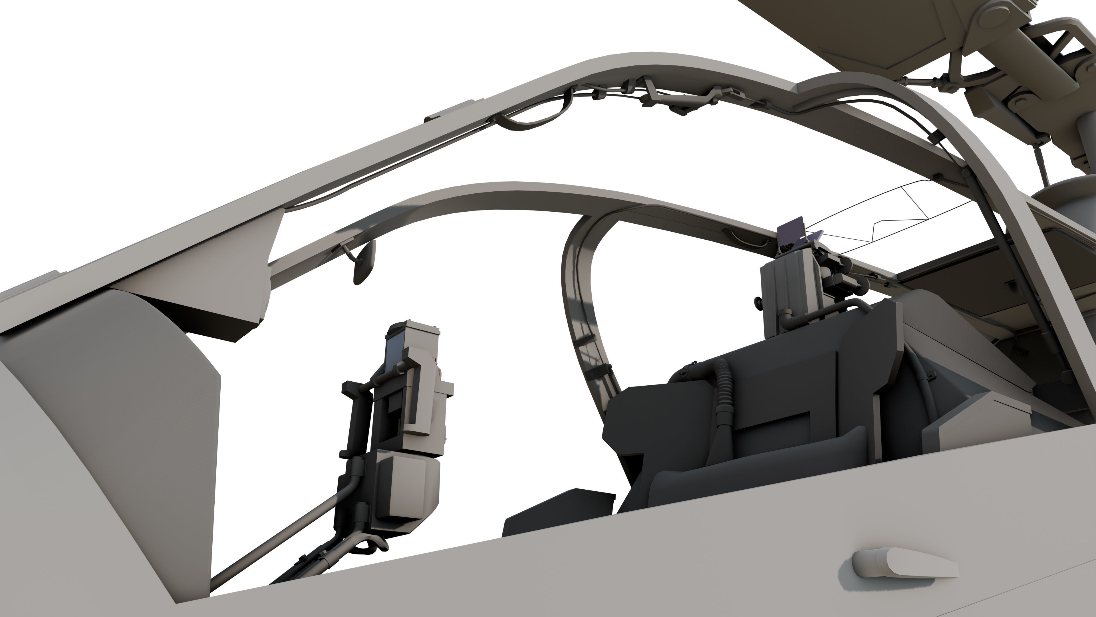 AH1G Helicopter With Cockpit Game model  Low-poly 3D model_22