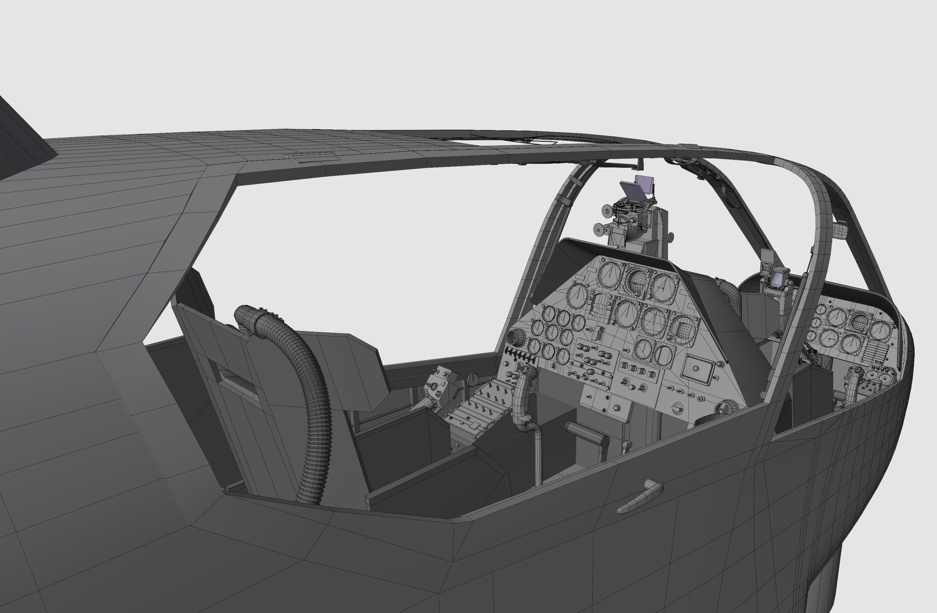 AH1G Helicopter With Cockpit Game model  Low-poly 3D model_39