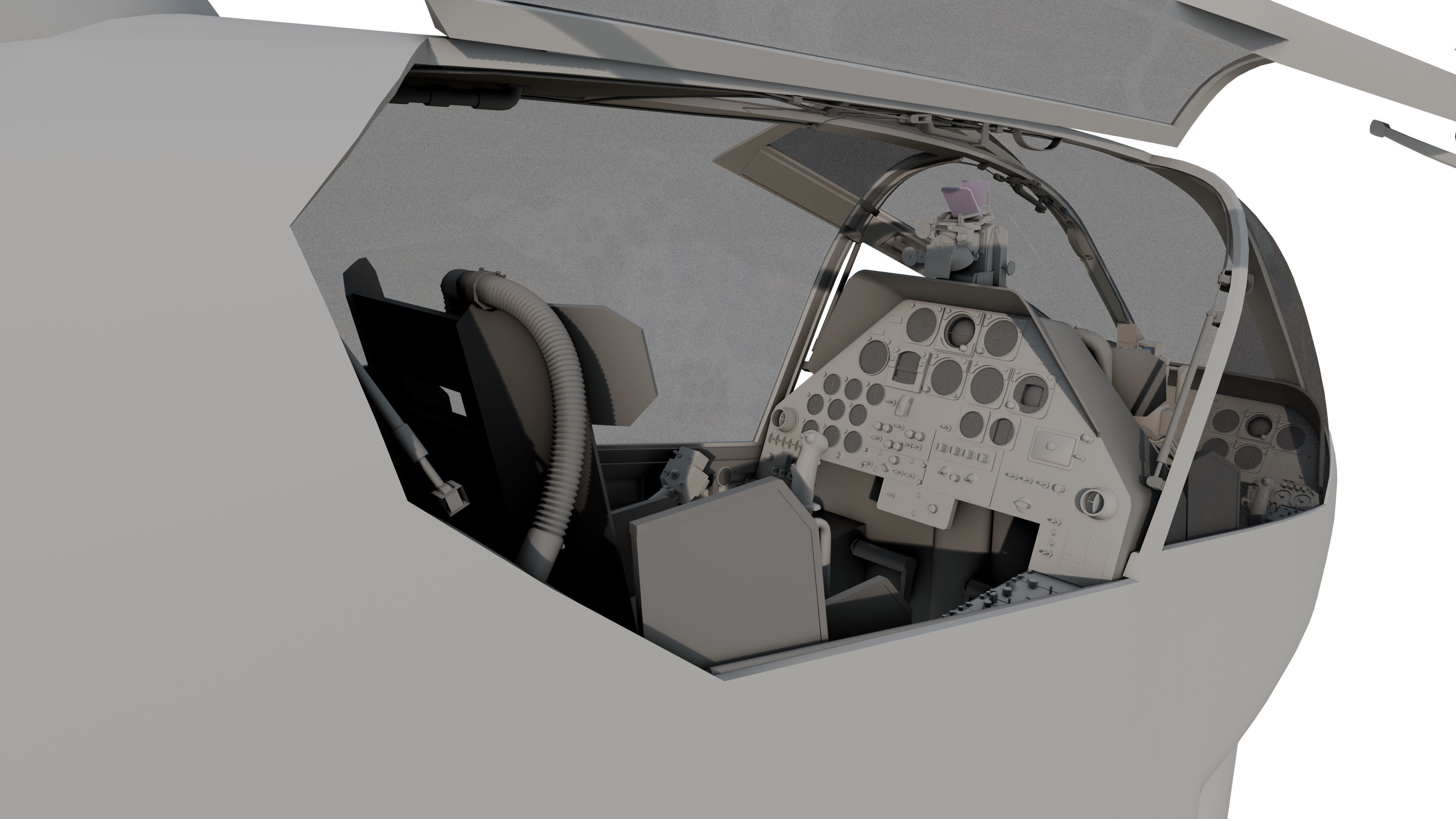 AH1G Helicopter With Cockpit Game model  Low-poly 3D model_25