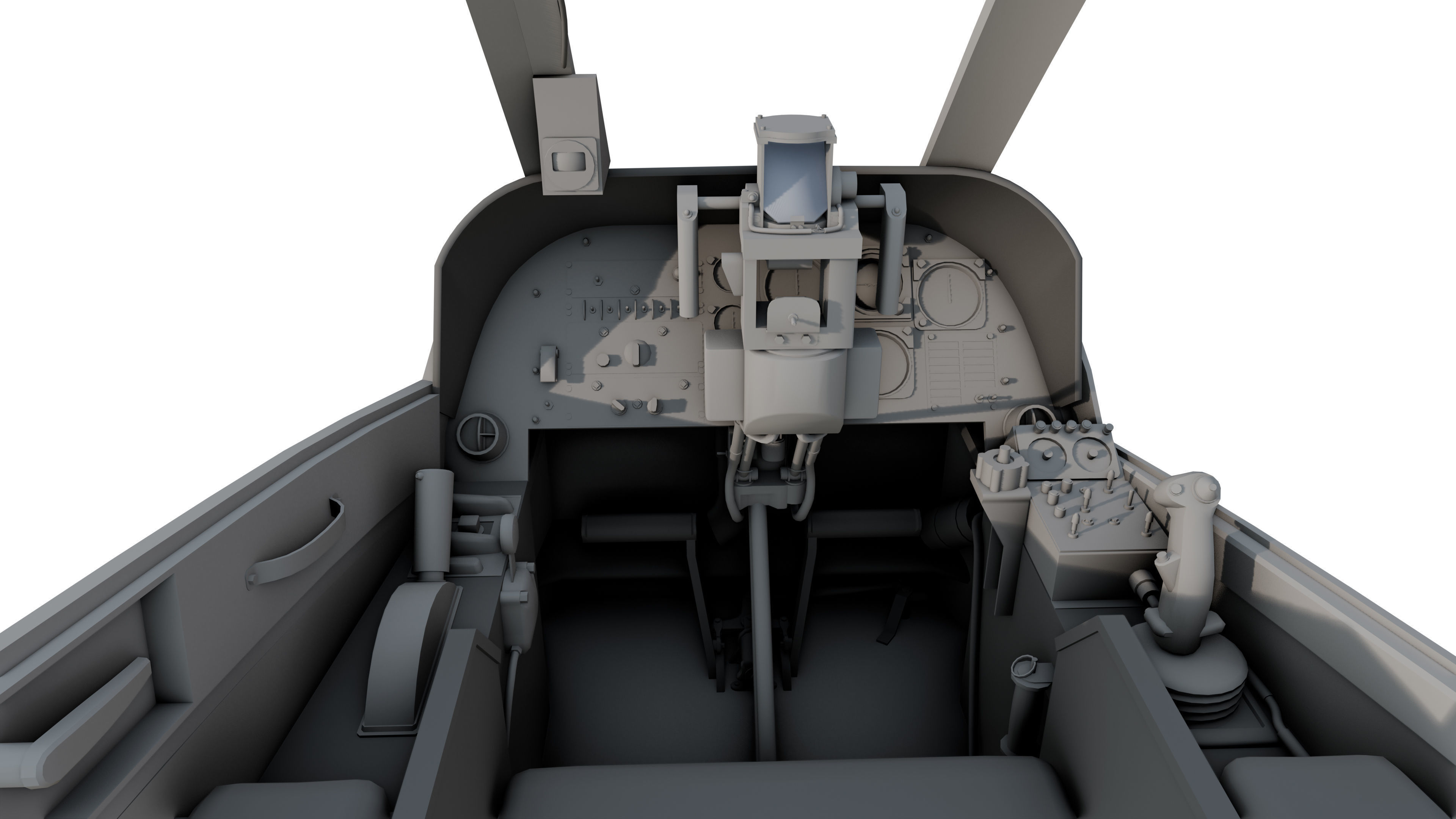 AH1G Helicopter With Cockpit Game model  Low-poly 3D model_21