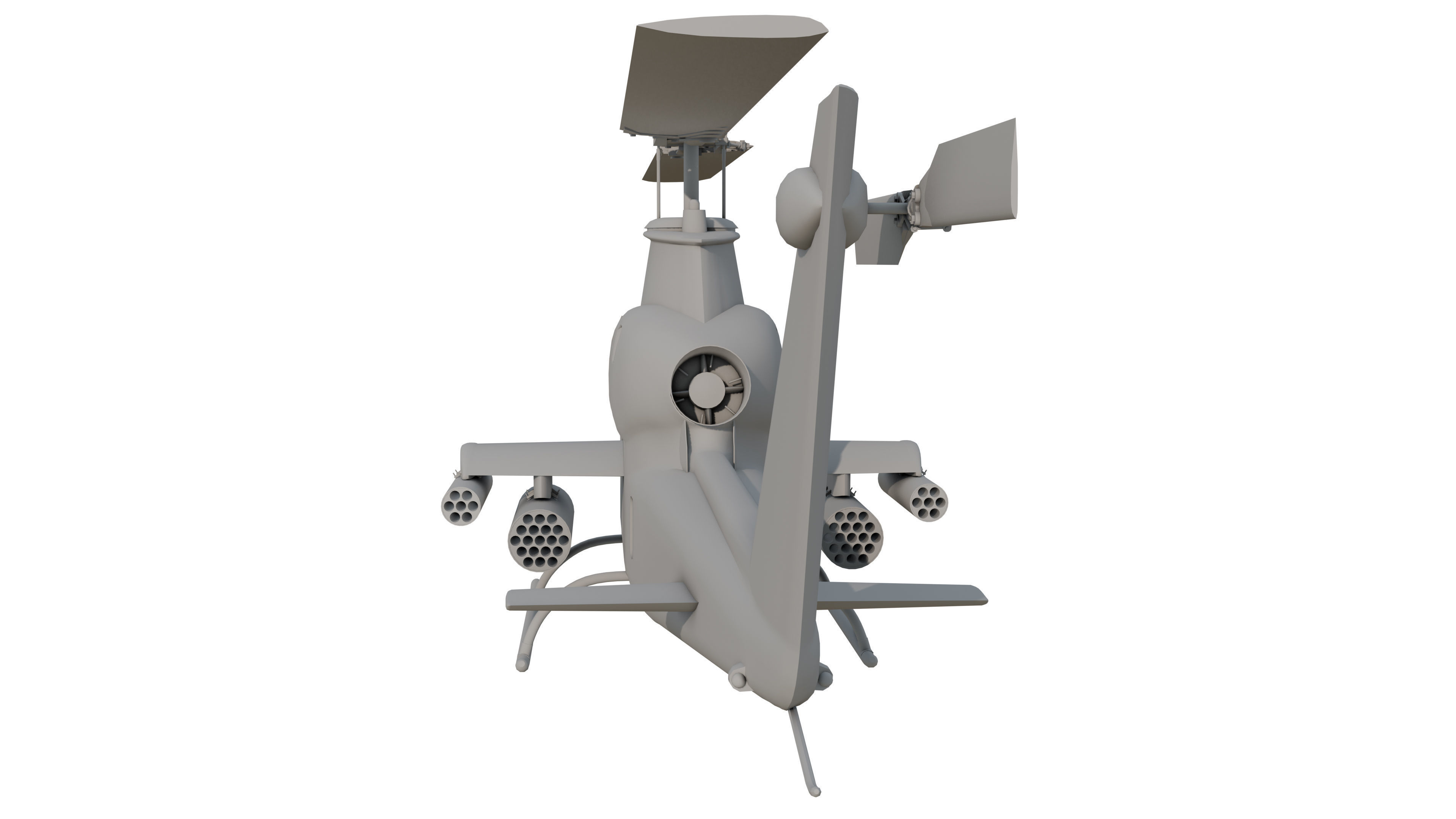 AH1G Helicopter With Cockpit Game model  Low-poly 3D model_6